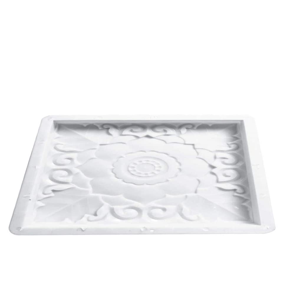 Lotus Shaped Square Paving Mould - Reusable Concrete Cement Mold for Garden Stepping Stones, Walkway & Wall Pavement - Perfect for DIY Pathways, Patios and Landscape Design Projects