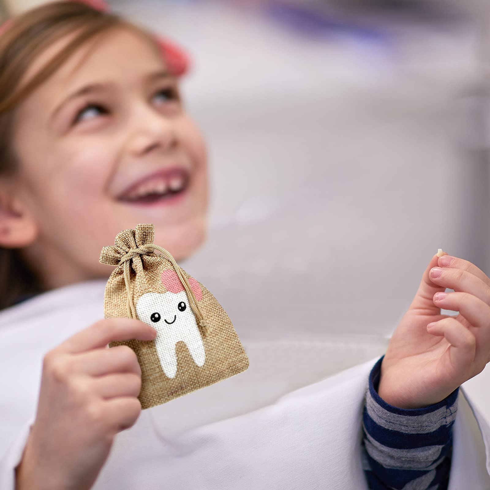 Fairy Tooth Keepsake Bag for Kids - Under Pillow Tooth Holder for Boys & Girls - Baby Shower Birthday Gift - Pink Tooth Fairy Pouch (Perfect for First Lost Tooth & Childhood Memories)