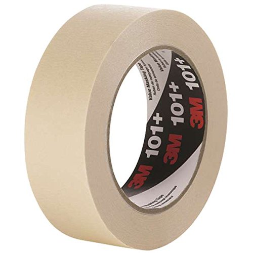 3M T937101 2 Inch x 60 Yards 101 Plus Masking Tape, Tan - Case of 24 Rolls | High Adhesion Painters Tape for Home Improvement, DIY Projects & Professional Painting