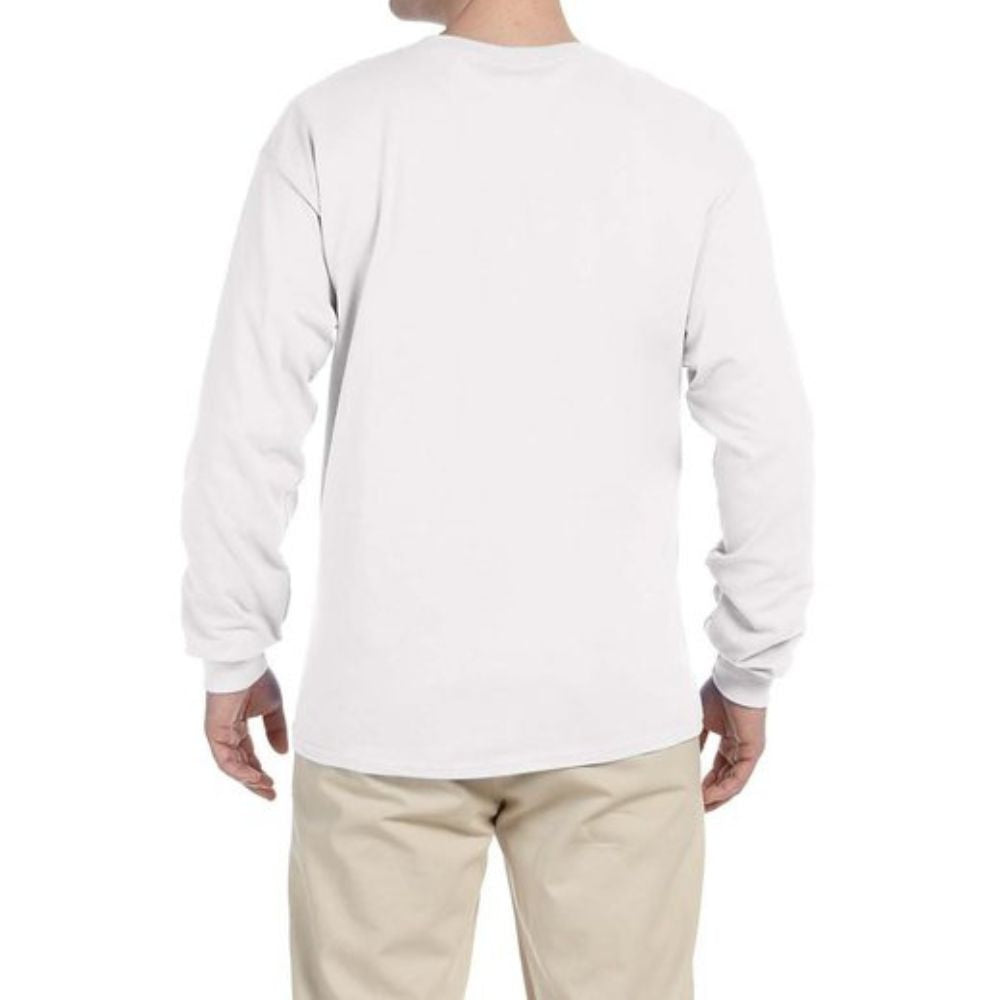 Gildan G240 Men's Ultra Cotton Long Sleeve T-Shirt | Soft Comfortable Crewneck Shirt | Sport Grey | Perfect for Work, Casual Wear & Outdoor Activities