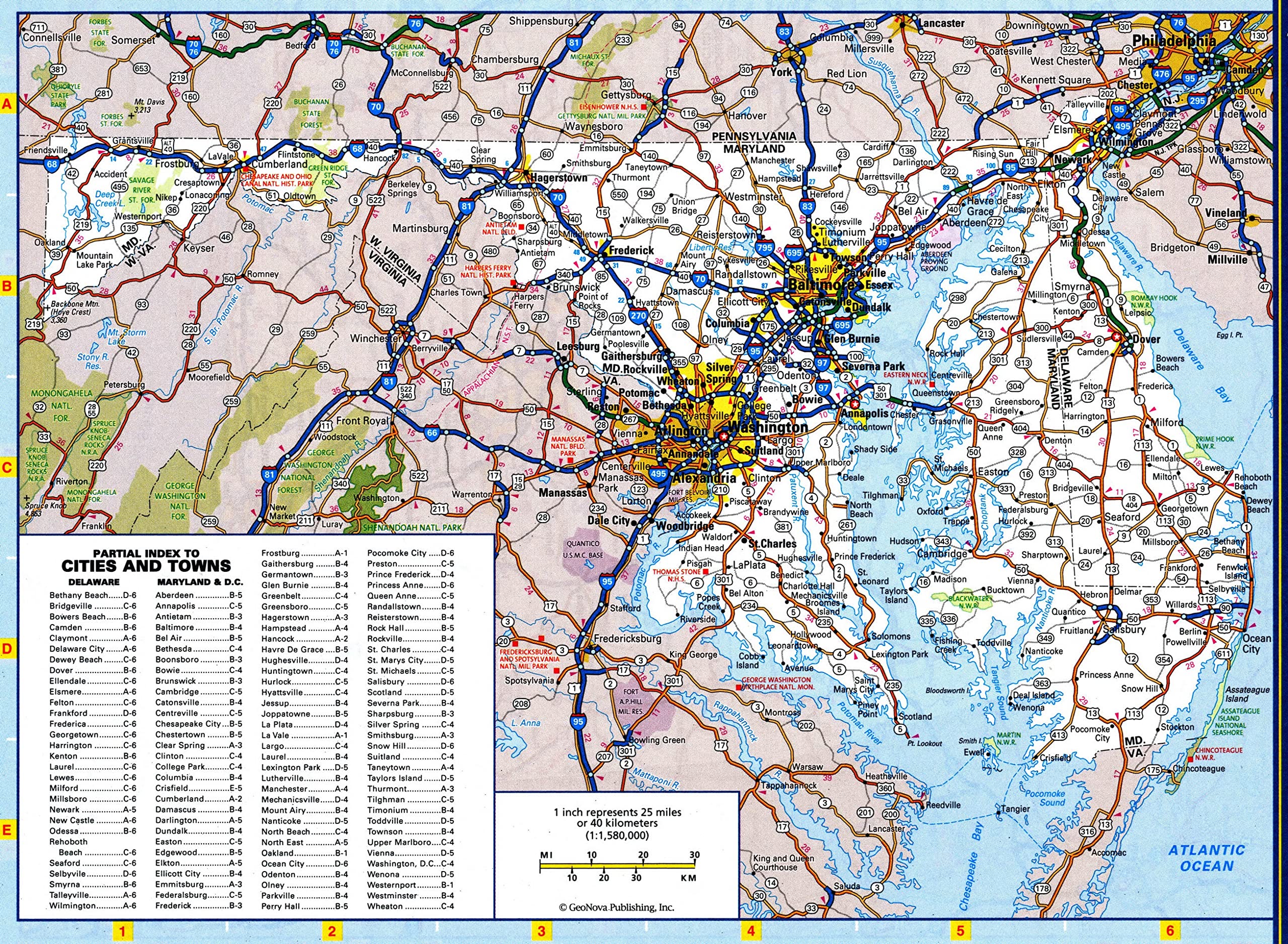 Maryland State Road Map - Glossy Poster & Wall Art for Home, Office, or Classroom Decor | High-Quality Photo Banner with Detailed City Highways & Scenic Routes