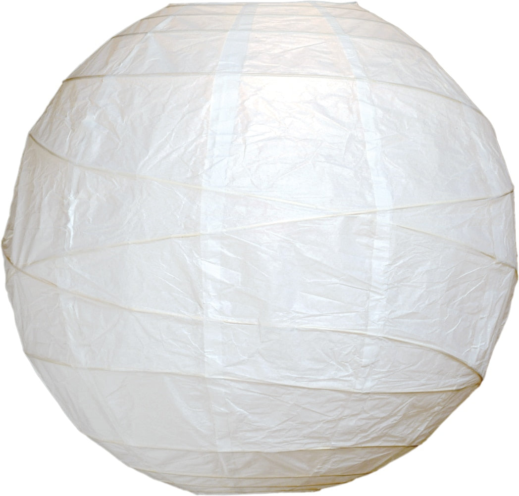 50 Pack 12 Inch White Round Paper Lanterns with Free Style Ribbing for Party Decorations, Wedding Centerpieces & Home DIY Projects