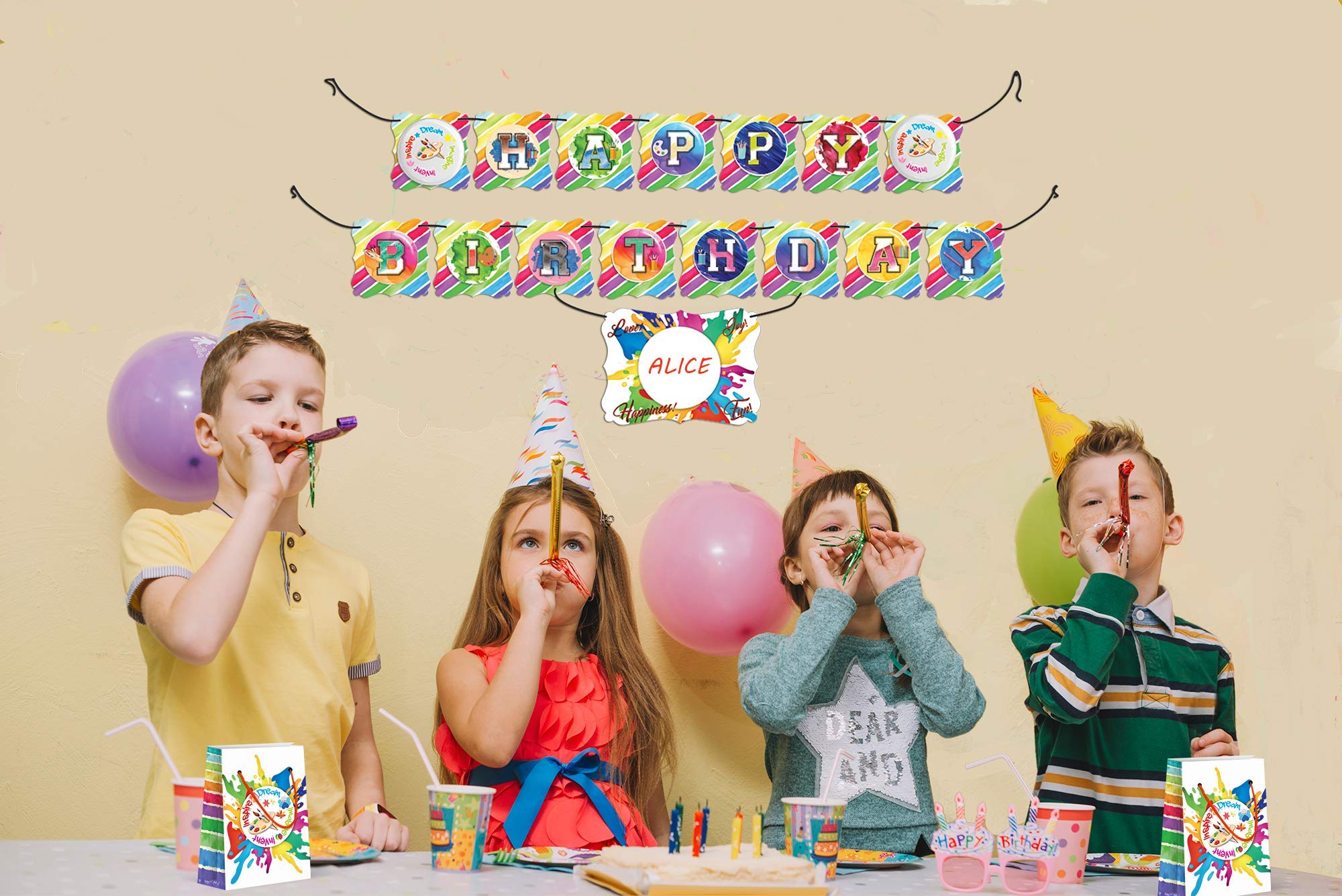 LARZN Premium Art Party Favor Bags - 12 Pack Medium Treat Bags for Paint Parties, Birthday Decorations & Gift Goodie Bags | Perfect for Kids Crafts, Classroom Activities & Party Favors