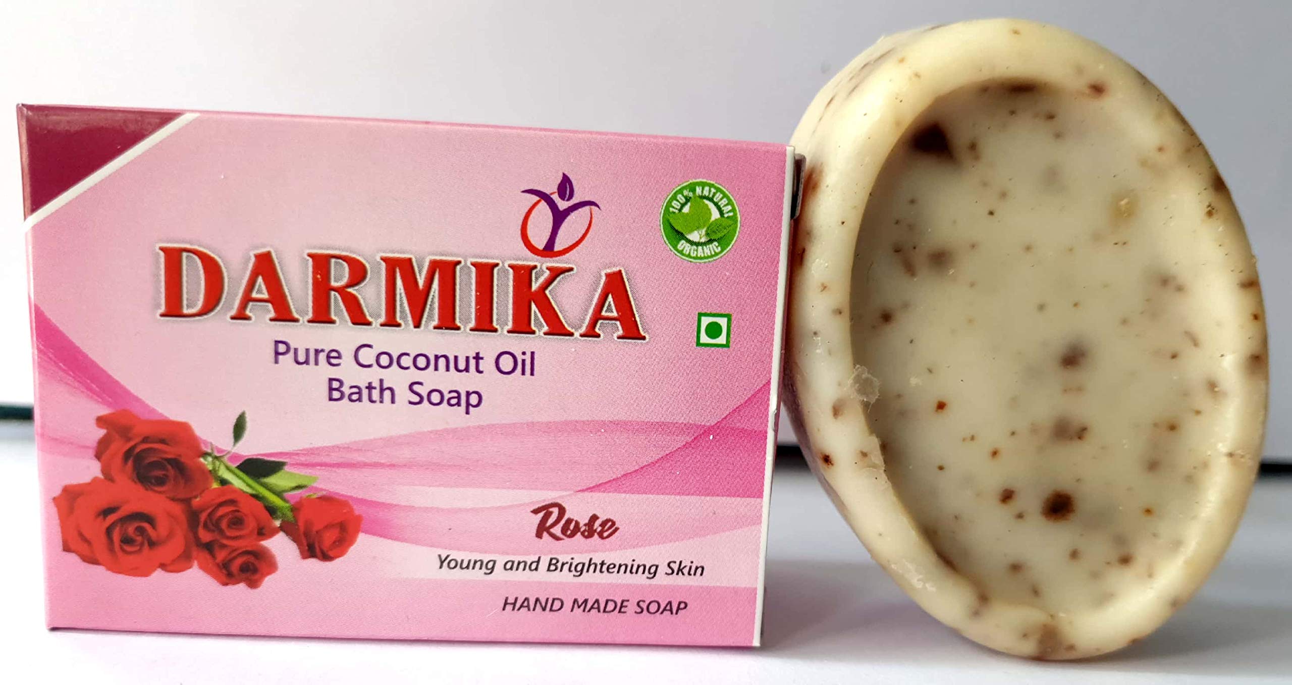 Darmika Organic Handmade Soap Gift Set - 5 Bars of Natural Rose Scented Soap for Sensitive Skin | Vegan, Cruelty-Free Bath & Body Care | Perfect for Spa Day, Mother's Day Gifts & Self-Care Routine