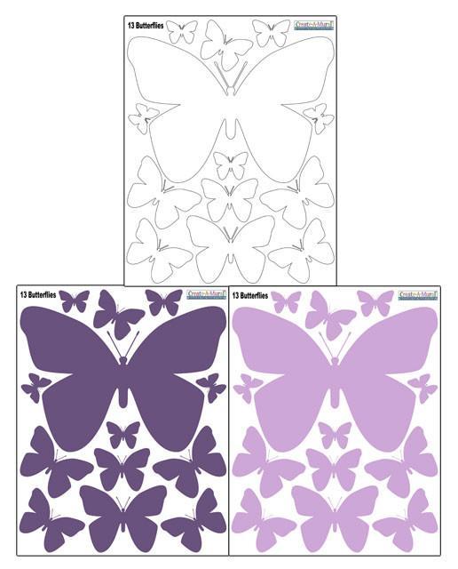 Butterfly Wall Decals - Purple Lilac & White Vinyl Stickers for Girls Room Decor | Nursery, Bedroom, Playroom Wall Art