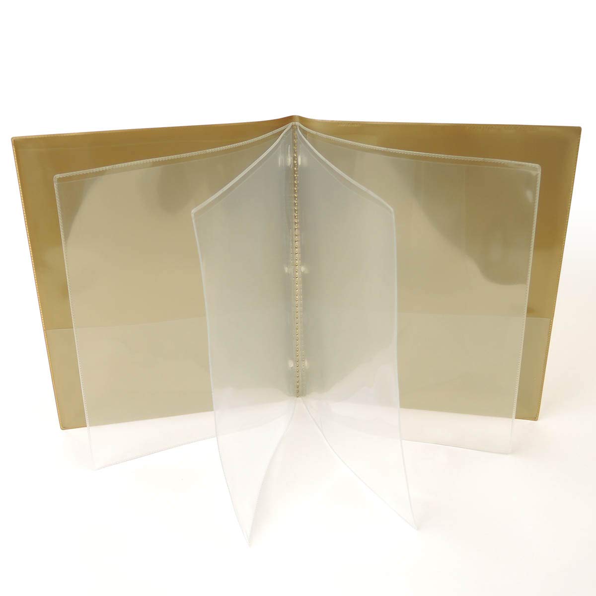 StoreSMART 100-Pack Gold Plastic Multi-Pocket Folders with 4 Pages - Heavy Duty Organization for School, Office & Home Documents - ZR8006-GOLD-100