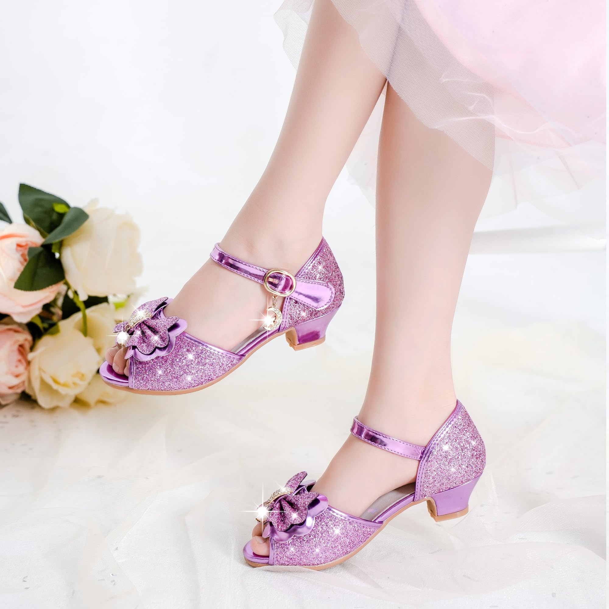 Osinnme Girls' Wedding Sandals for Toddlers & Little Kids - Comfortable & Stylish Flower Girl Shoes for Special Occasions, Parties & Ceremonies