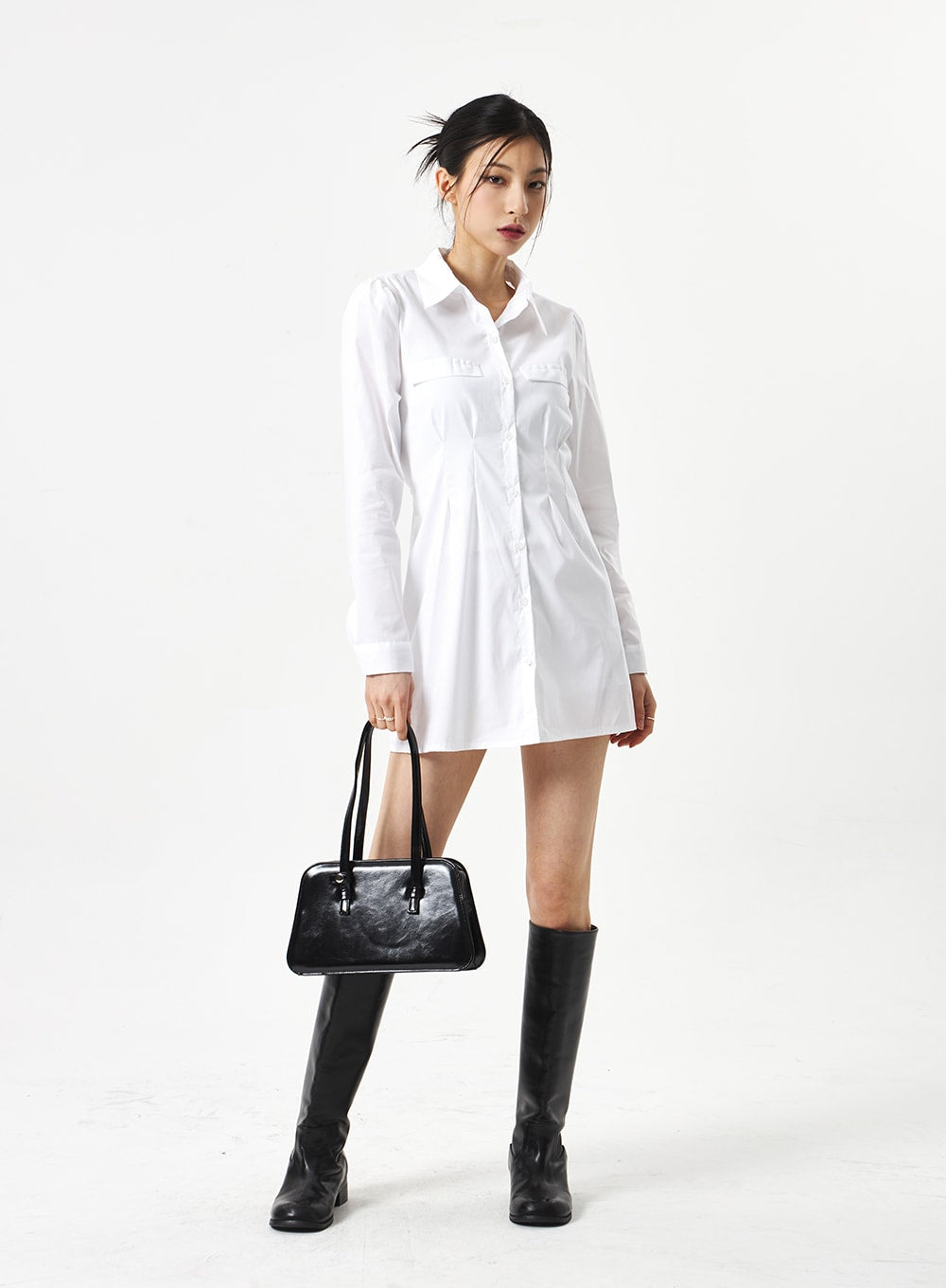 Elegant A-Line Mini Shirt Dress CA311 - Women's Casual Summer Flowy Dress for Party, Date Night & Office Wear