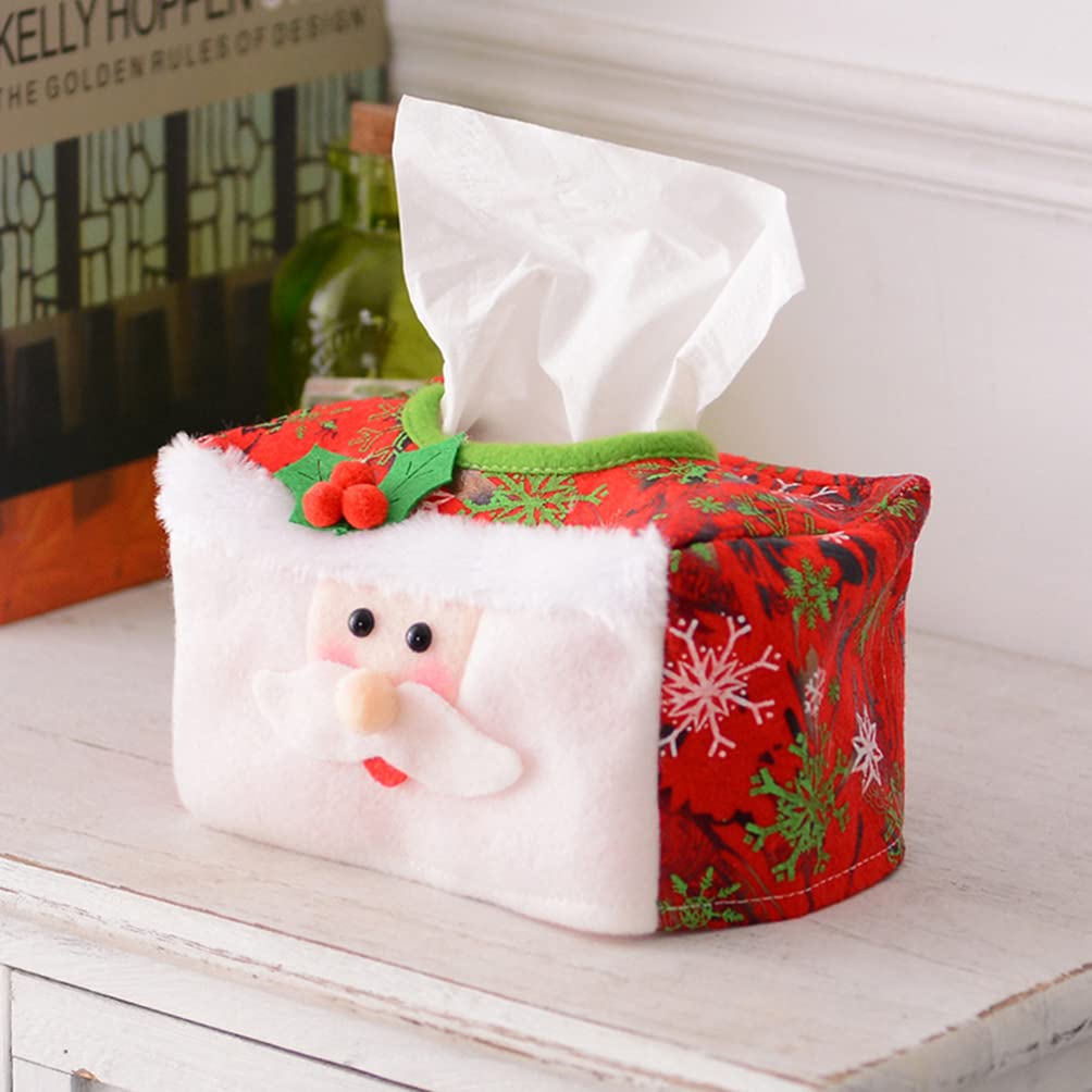 VALICLUD 2-Pack Christmas Tissue Box Cover Set - Decorative Upright Napkin Holder for Home, Holiday Table Decor (Red/Green, Non-Woven Fabric) - Perfect for Xmas Party, Dining Room & Festive Home Decor