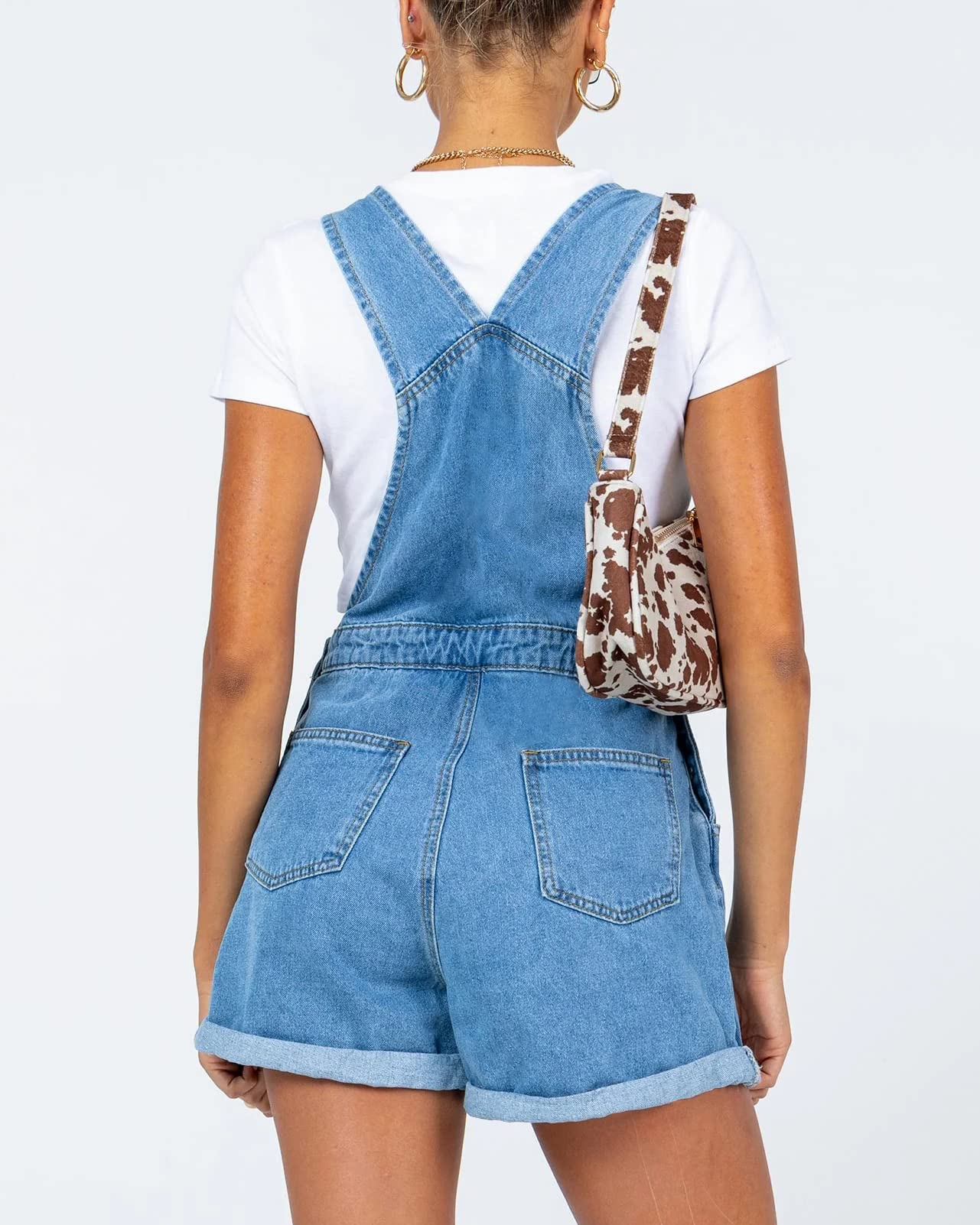 PLNOTME Women's Denim Shortalls - Adjustable Straps, Wide Leg Jeans Shorts with Pockets for Casual Outfits & Summer Fashion | Perfect for Beach, Picnic, and Street Style