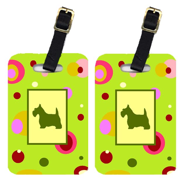 Carolines Treasures Set of 2 Large Multicolor Scottish Terrier Luggage Tags - Perfect for Travel Identification & Pet Lover Accessories