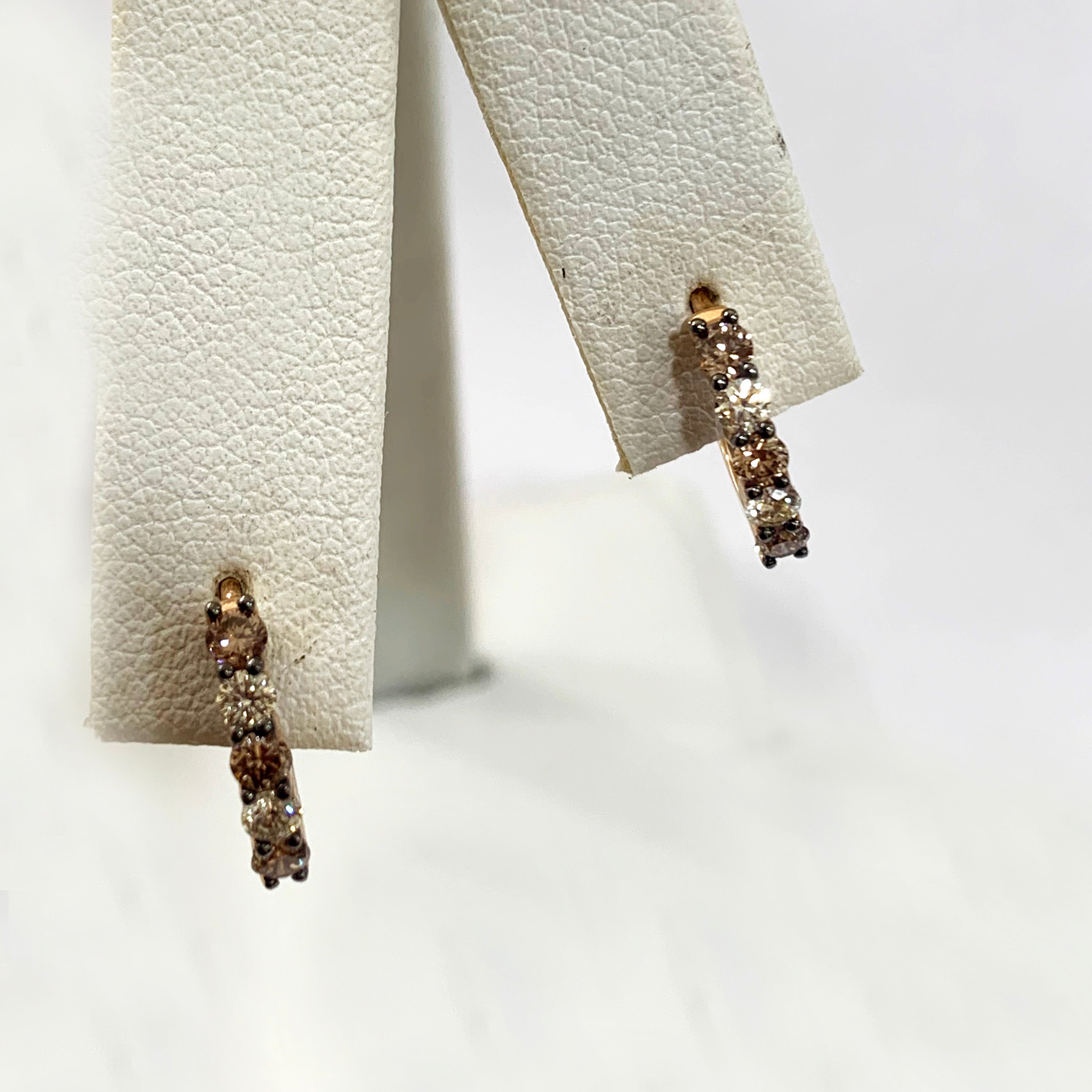14K Rose Gold Brown Diamond Stud Earrings for Women - Elegant & Hypoallergenic Jewelry Gift for Birthday, Anniversary & Valentine's Day
