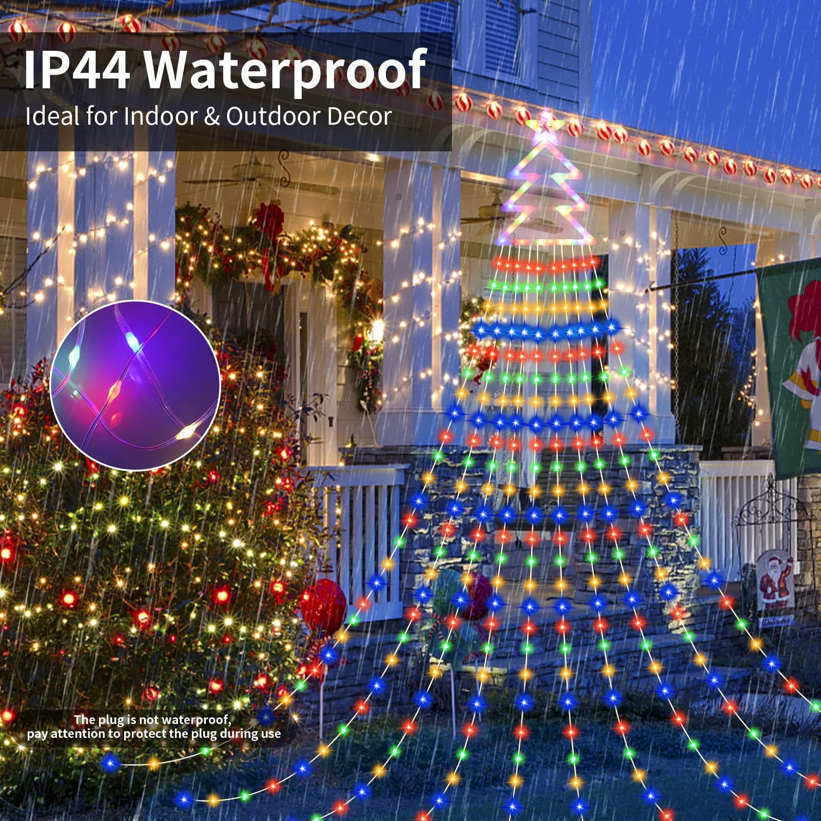Waterproof 420LED Christmas Lights with Star - 10x3.8m for Tree, Garden, Terrace