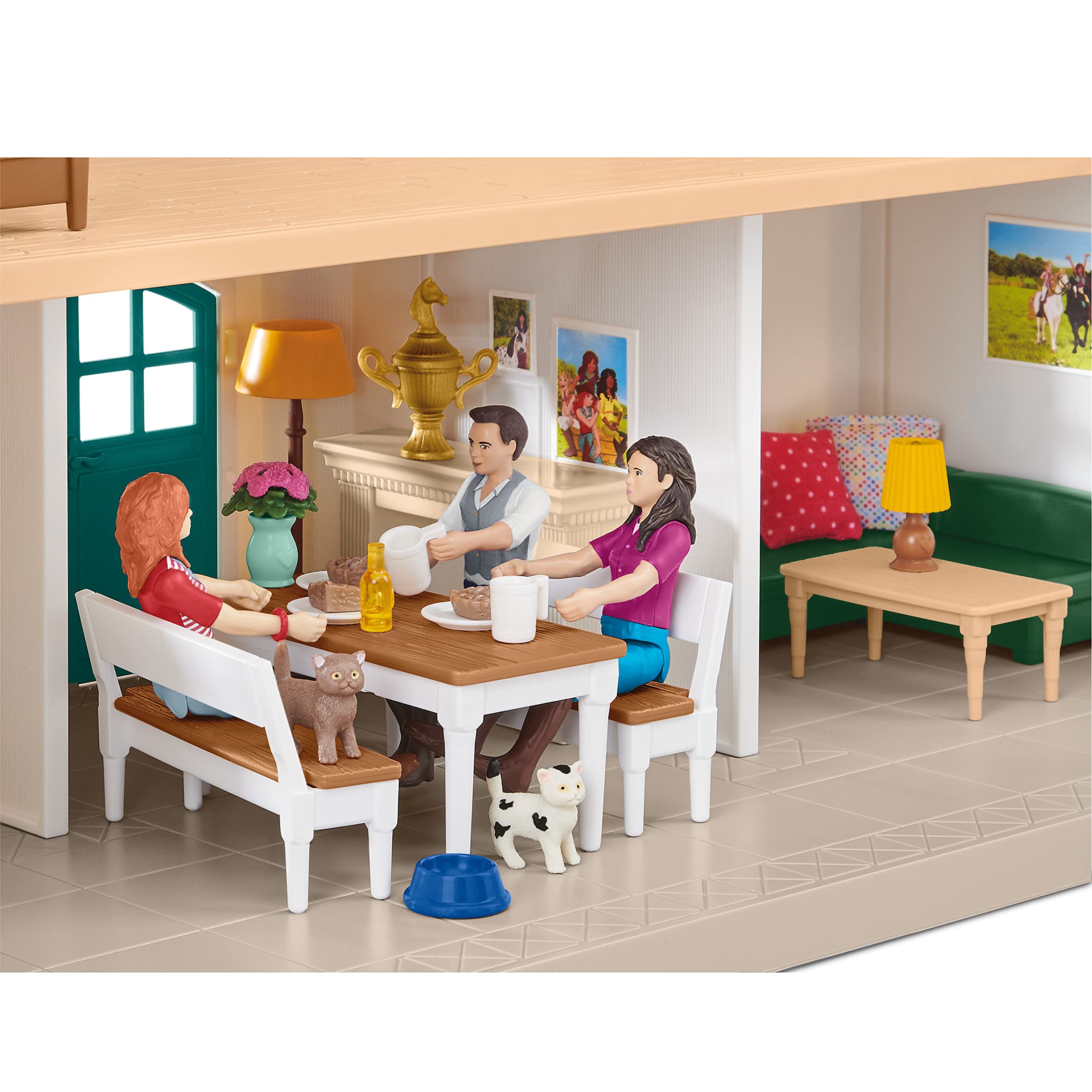 Schleich Horse Club 70-Piece Playset - Realistic Horse Toys for Kids Ages 5-12, Lakeside Country House & Stable - Perfect for Imaginative Play, Farm Adventures & Collectible Display
