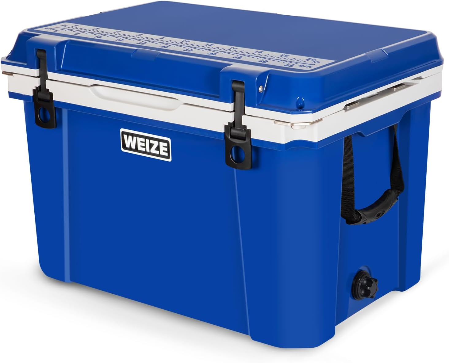 WEIZE 55 Quart Ultra Lightweight Hard Cooler - Insulated Ice Chest Box with Bottle Opener, Keeps Ice for 8 Days, Portable for Camping, Beach, Picnics & Outdoor Adventures (Blue)