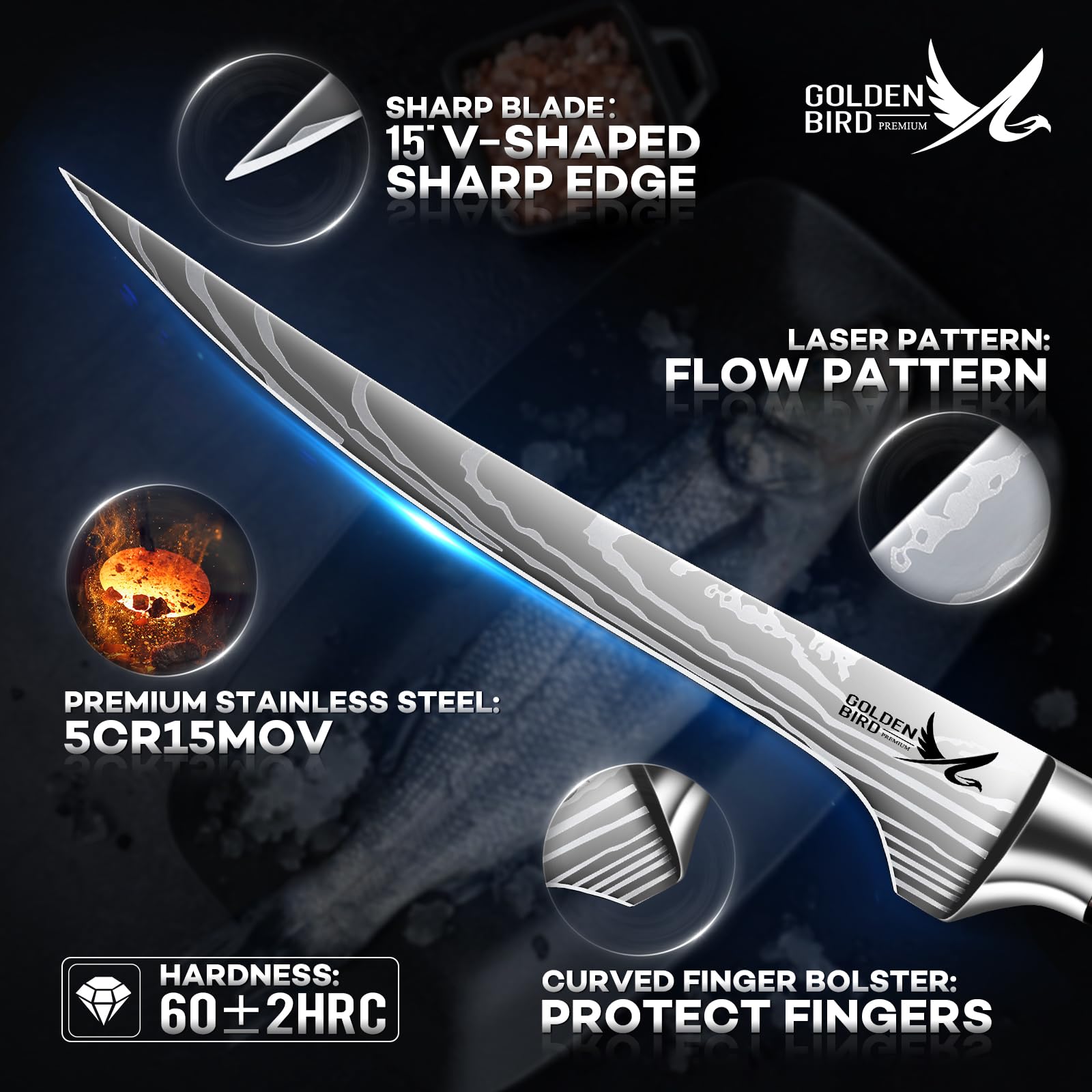 **Golden Bird Professional Boning Knife - 7