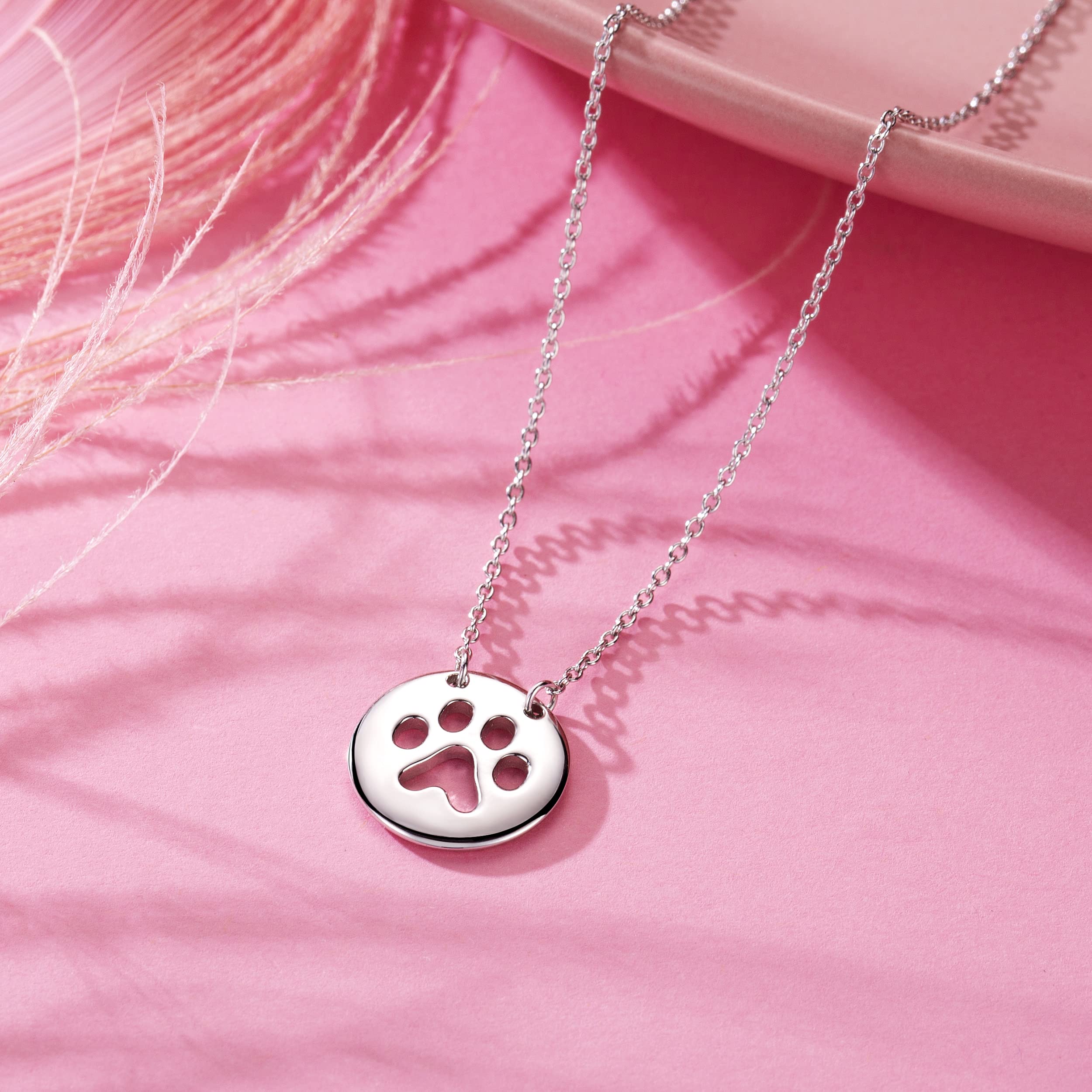 925 Sterling Silver Dog Paw Necklace for Women - Unique Gift for Dog Lovers & Pet Owners - Perfect for Birthdays, Anniversaries & Everyday Wear