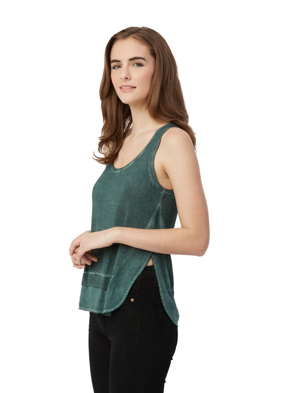 525 America Women's Wave Wash Scoop Neck Tank Top - Soft Casual Summer T-Shirt for Beach, Travel & Everyday Wear
