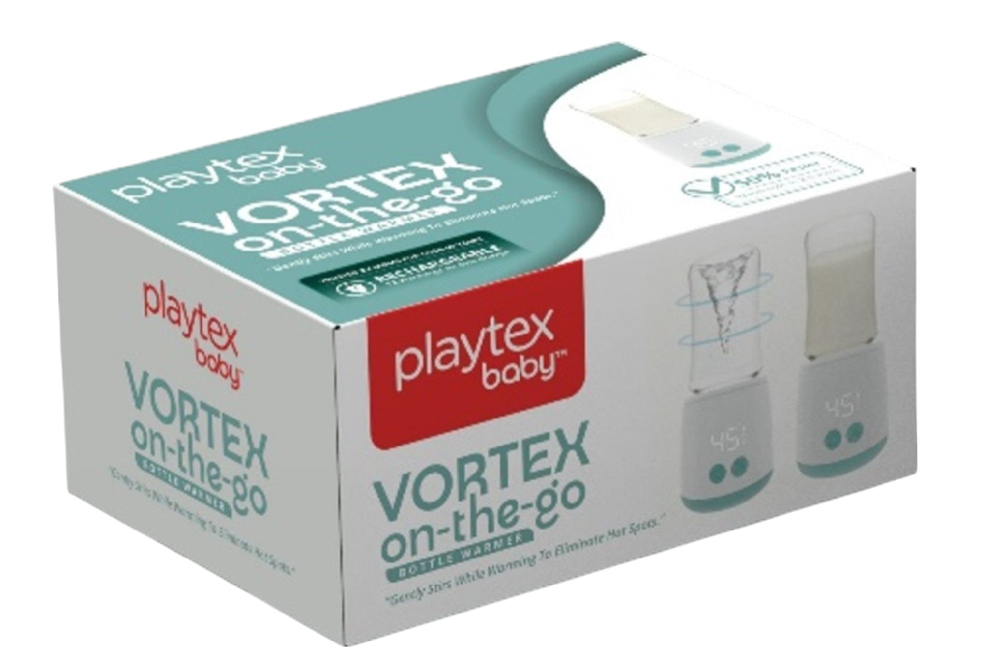 Playtex Vortex Rechargeable Baby Bottle Warmer - Fast & Even Heating with Built-In Mixing Swirl Technology for Breast Milk & Formula - Perfect for Night Feedings & On-the-Go Parents