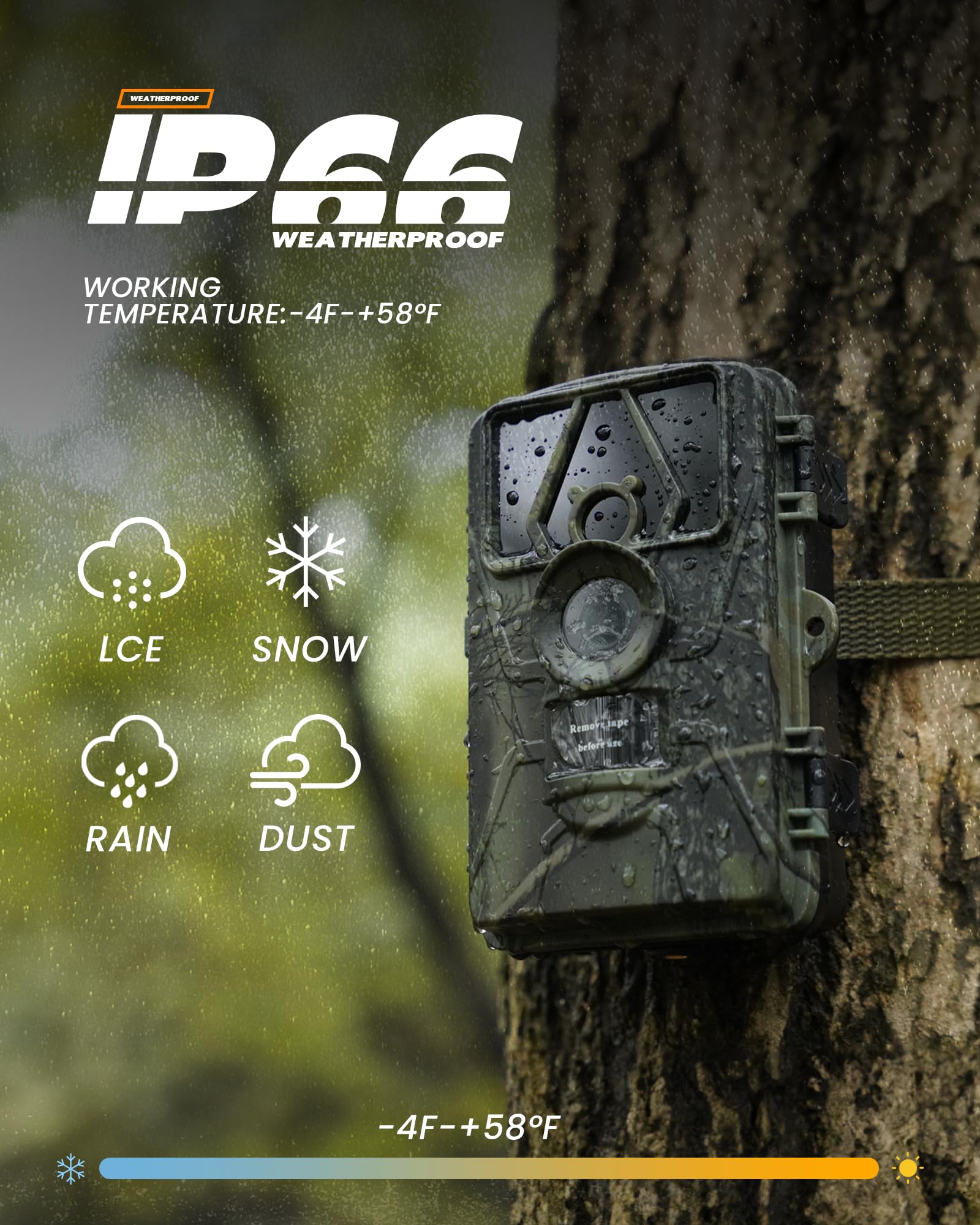 60MP/8K WiFi Trail Camera - No Glow Night Vision, Waterproof, 0.05s Trigger Motion Activated Hunting Game Camera for Wildlife Deer Scouting, Home Security Monitoring & Outdoor Surveillance - Perfect for Backyard, Forest, and Property Protection