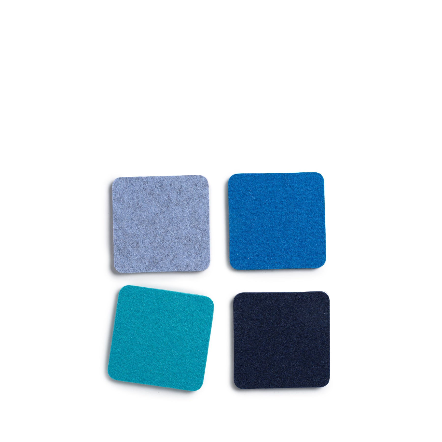 Ocean Blue Square Coasters Set of 4 - Absorbent Cork Drink Coasters for Coffee Table, Bar, and Home Decor