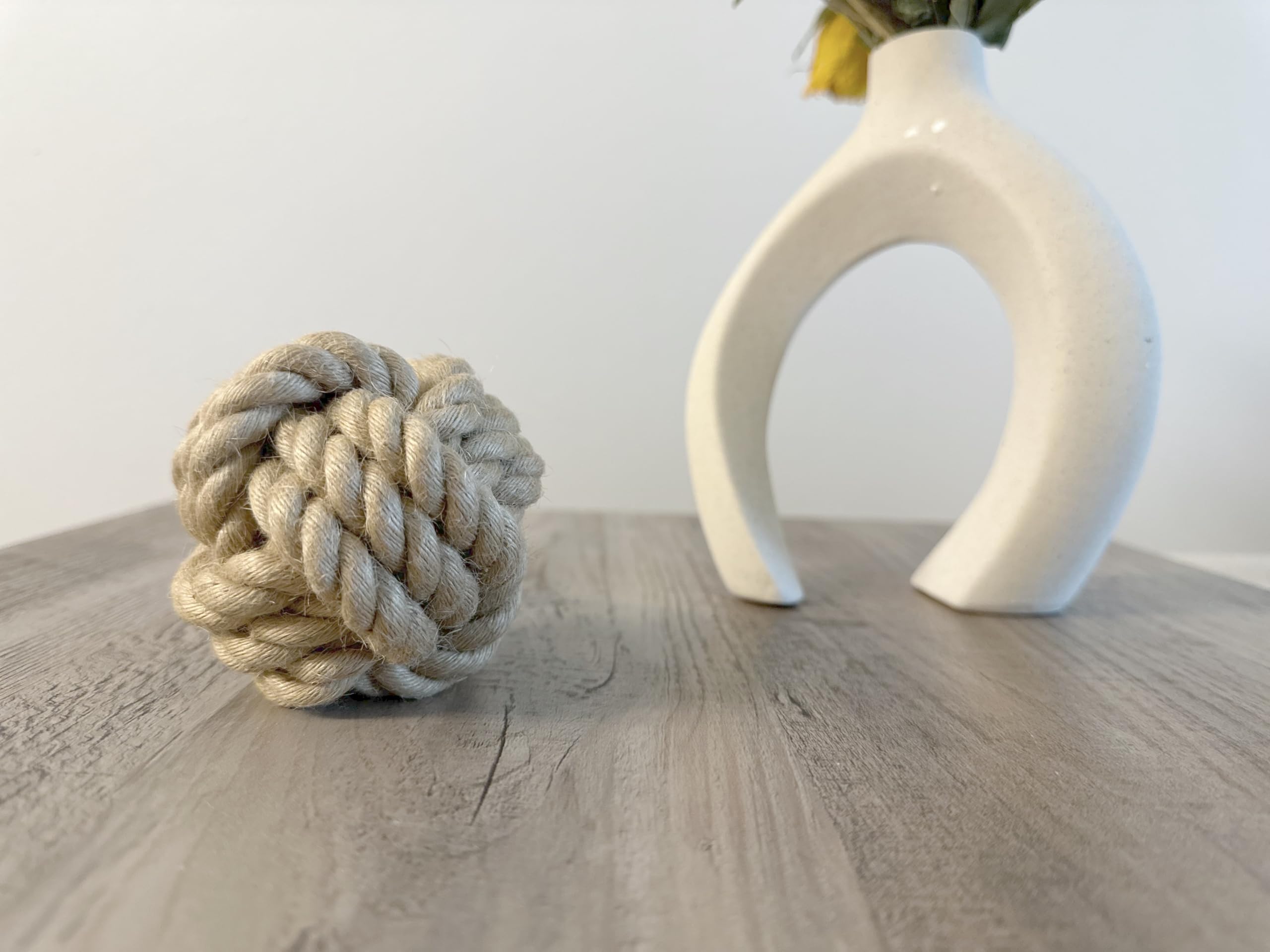 **Handmade Sustainable Hemp Rope Ball - Natural Hemp Rope Dog Toy for Chewing & Fetching | Eco-Friendly, Durable & Safe for Puppies & Adult Dogs | Perfect for Indoor & Outdoor Play**