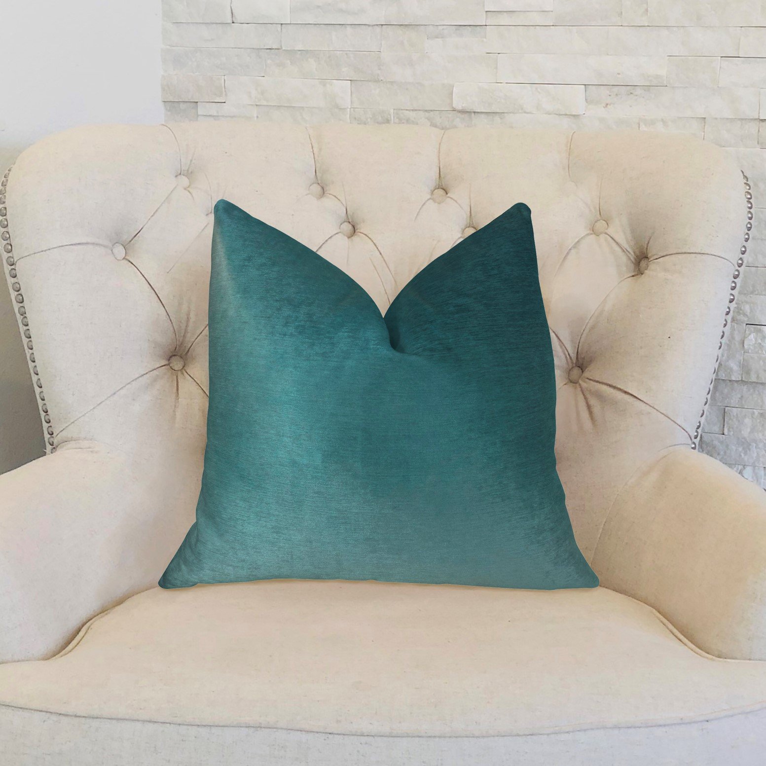 Plutus Contentment Peacock Handmade Decorative Throw Pillow 18x18 Inch - Teal Blue Bohemian Style Cushion Cover for Sofa, Bed, Living Room Decor