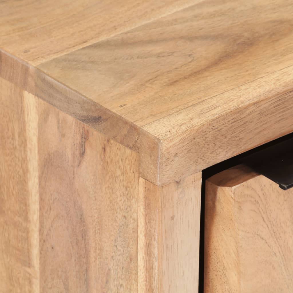 Modern Acacia Wood Nightstand with Live Edges - 15.7
