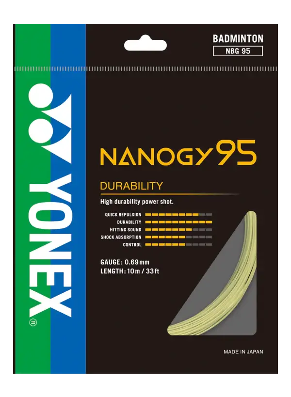 Yonex Nanogy 95 Badminton String - High Performance Badminton Racket String for Professional Players | Perfect for Tournaments & Training Sessions