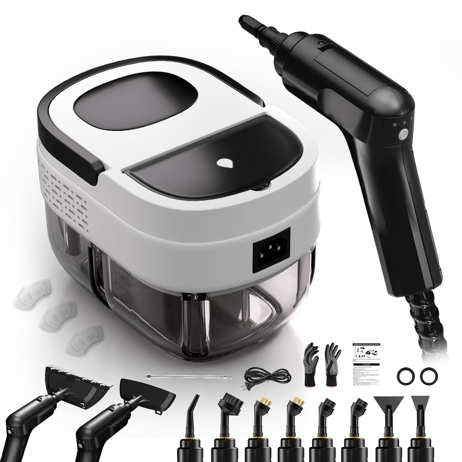 2500W Powerful Handheld Steam Cleaner for Home & Car - 3-Grade Adjustable Handle, Portable Steam Machine for Windows, Kitchen, Upholstery, Floors - Perfect for Deep Cleaning, Sanitizing & Detailing