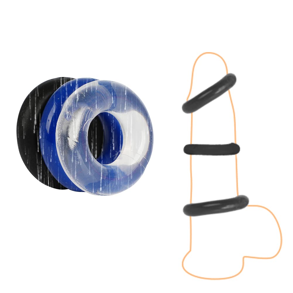 10 PCS Premium Stretchy Cock Rings for Men - Erection Enhancer & Delay Control Sex Toy - Perfect for Couples Play, Solo Use & Intimate Moments