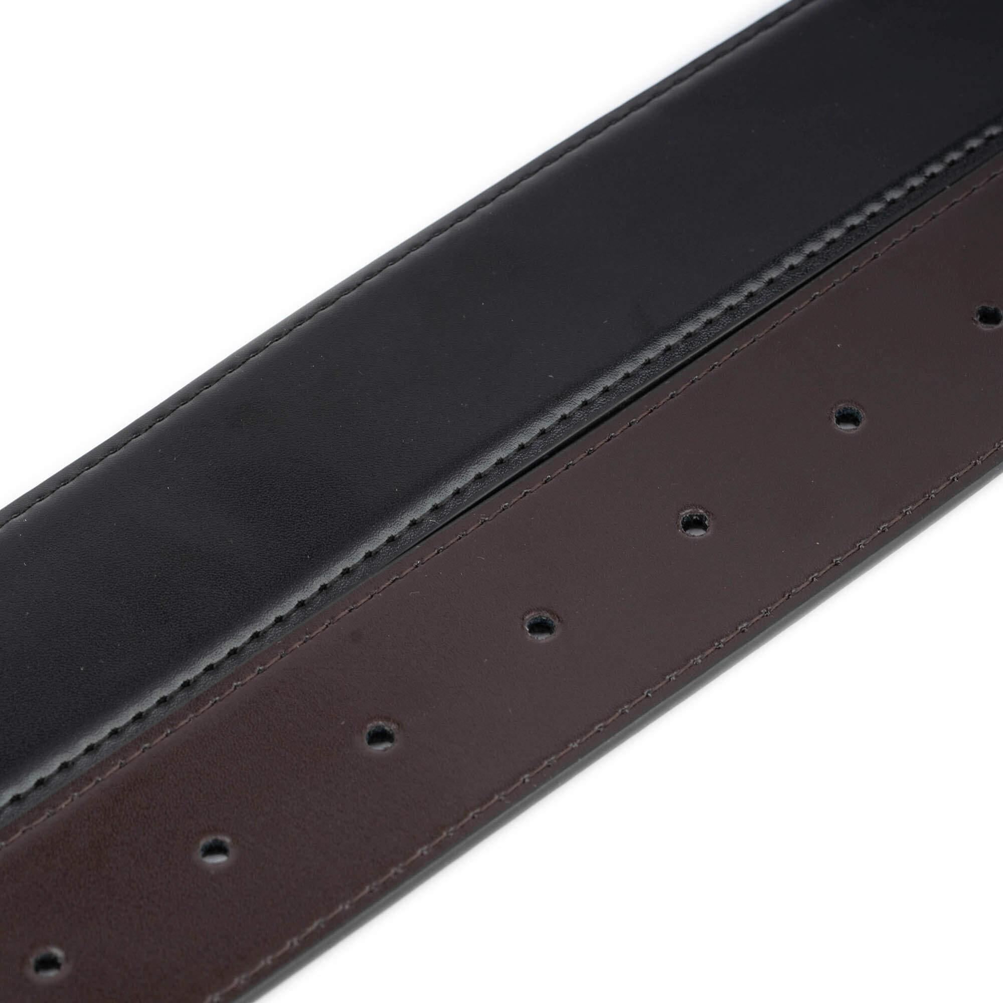 Men's Reversible Black & Brown Vegan Leather Belt Strap - Dunhill Buckle Replacement - Perfect for Office, Casual Wear & Formal Occasions