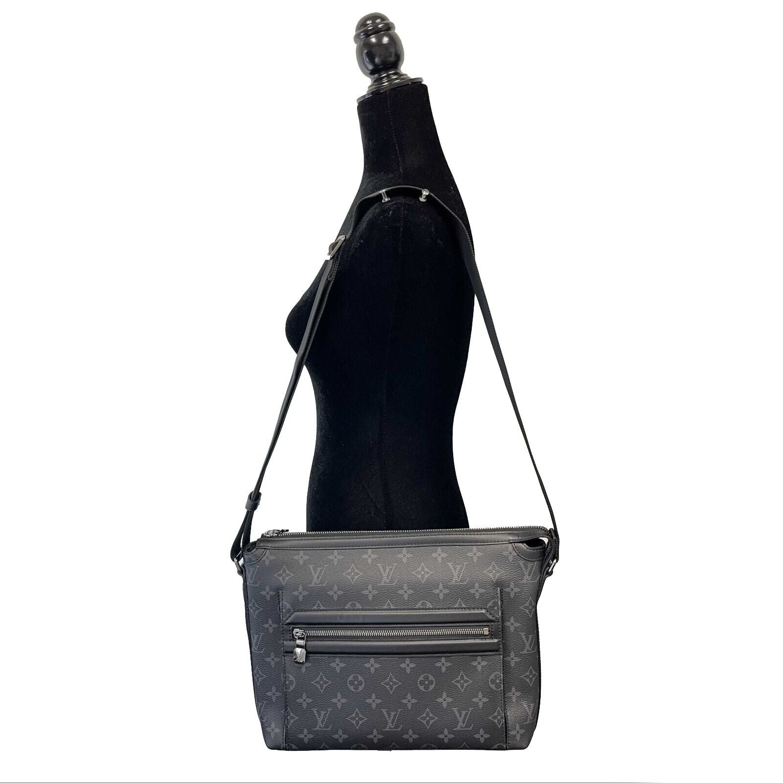 Louis Vuitton Monogram Eclipse Odyssey Messenger PM Crossbody Bag - Stylish Black Shoulder Bag for Men, Perfect for Work, Travel & Everyday Use