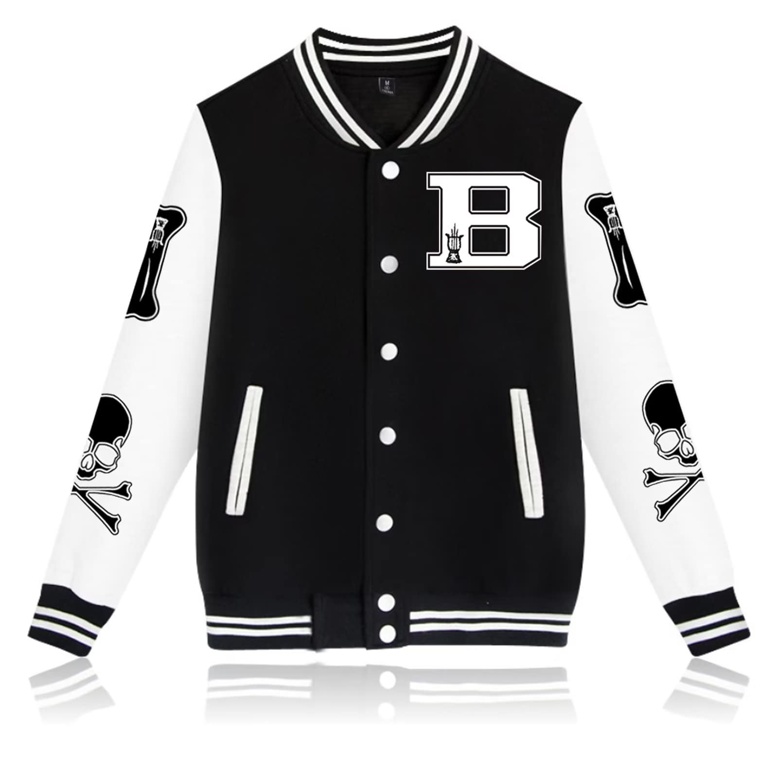 Babyhealthy Men's Varsity Jacket - Slim Fit Baseball Bomber with Letter Print | Button Down Letterman Jacket for Casual Wear, School Spirit & Street Style Fashion
