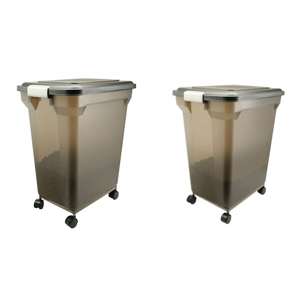 Premium Airtight Pet Food Storage Container by IRIS – 42 lbs & 22 lbs, Smoke – Keep Pet Food Fresh & Odor-Free – Ideal for Dog, Cat, and Pet Food Storage at Home or Travel