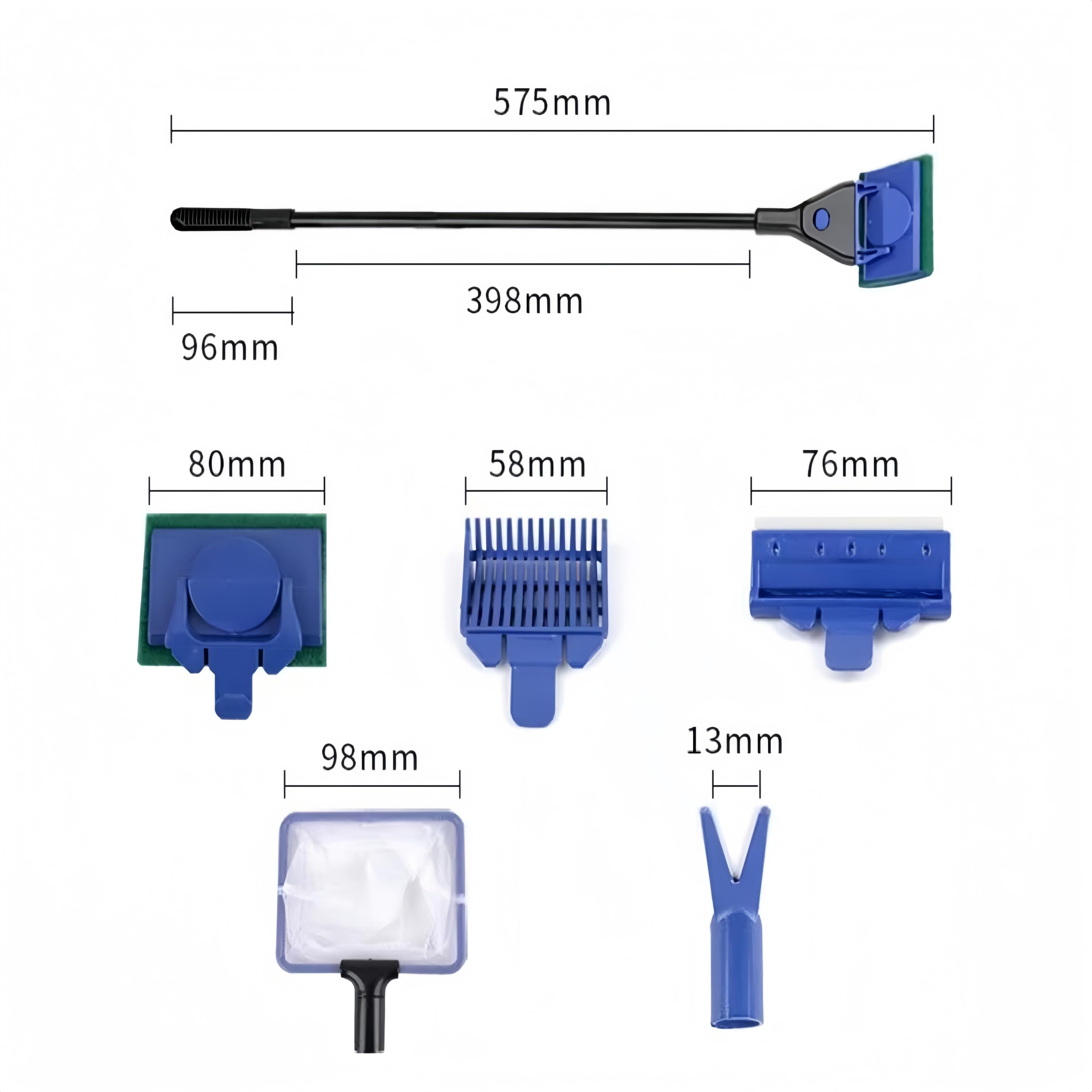 5-in-1 Fish Tank Cleaning Kit with Net & Siphon - Aquarium Maintenance Tools for Water Changes (3-Pack)