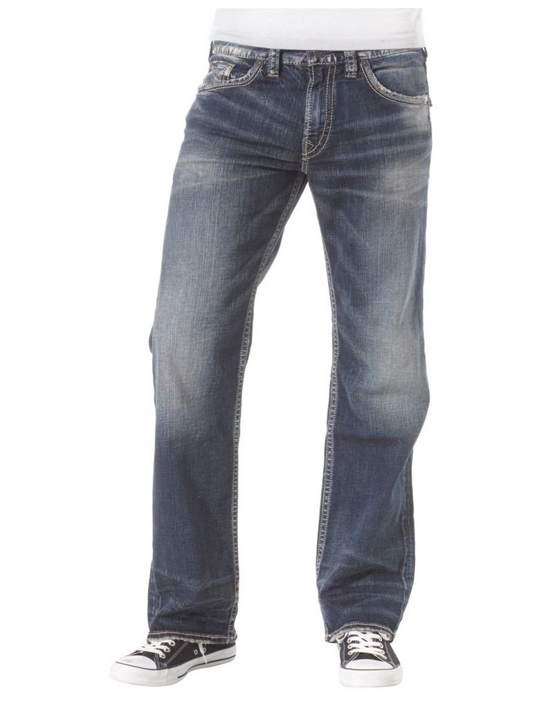 Silver Jeans Co. Men's Zac Relaxed Fit Straight Leg Jeans - Comfortable Denim Pants for Casual Wear & Everyday Use | Perfect for Work, Weekend Outings & Relaxing at Home