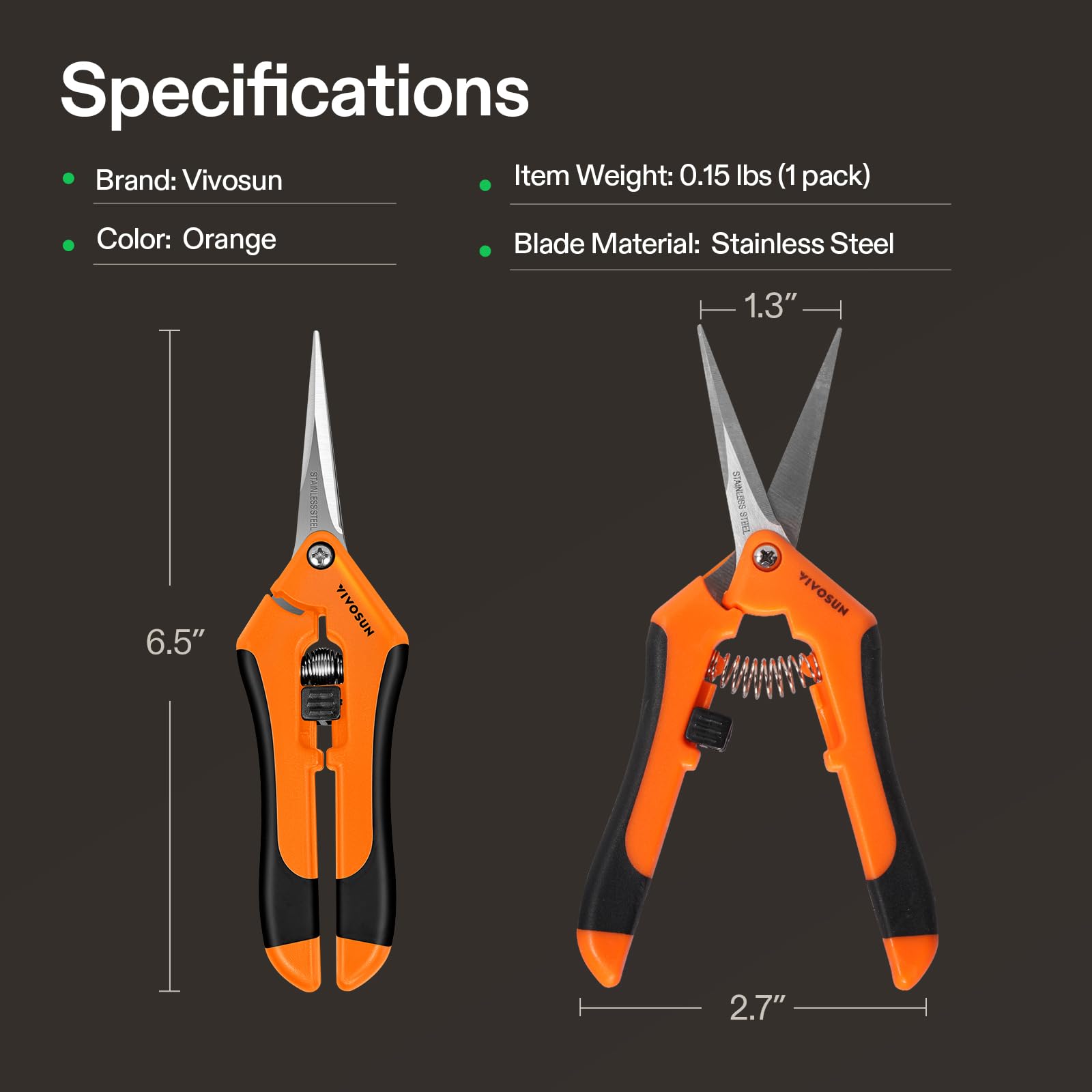 VIVOSUN 6.5 Inch Gardening Hand Pruner & Dual Rotating Compost Bin Set - Stainless Steel Pruning Shears & Organic Waste Composter for Home Garden, Lawn Care, and Eco-Friendly Composting