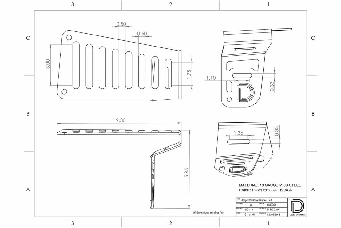 2018-2025 Jeep Wrangler JL Cowl Mount LED Light Brackets - Durable Off-Road Accessories for Jeep JL Wrangler - Perfect for Night Off-Roading & Adventure Lighting