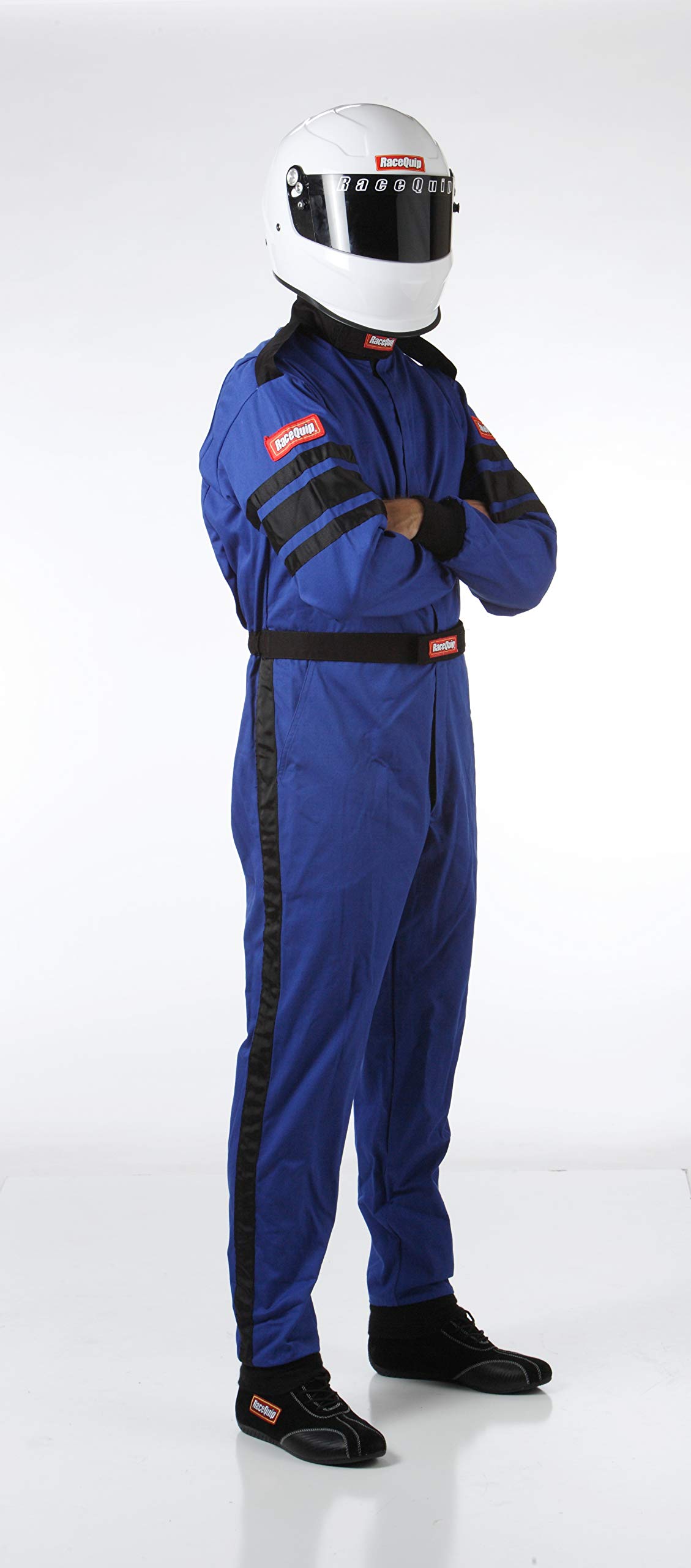 RaceQuip SFI 3.2A Certified One-Piece Racing Fire Suit - Blue, Medium-Tall (110024) - Professional Motorsport Safety Gear for Track Racing & High-Speed Driving