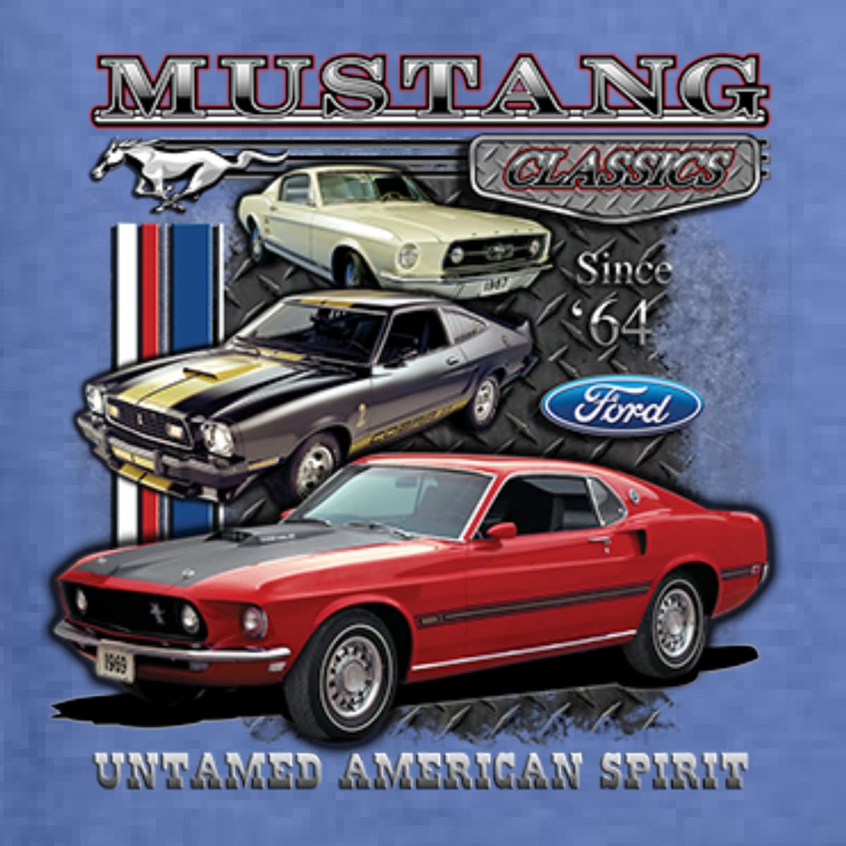 Ford Mustang Classic American Muscle Car Graphic T-Shirt for Men | Vintage Automotive Tee | Casual Wear, Car Enthusiast Gift, Road Trip Outfit