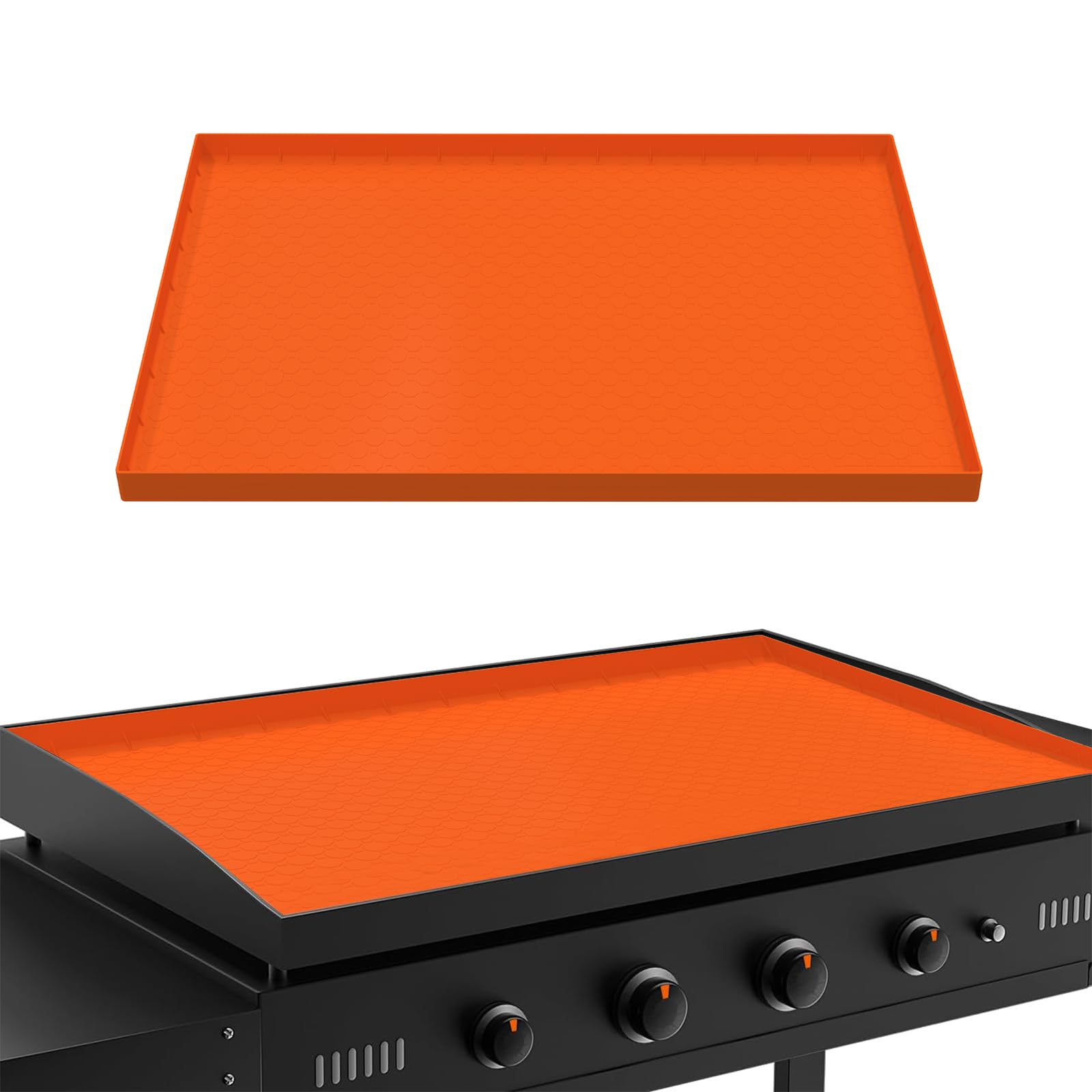36 Inch Heavy Duty Silicone Griddle Cover - Food Grade Protective Mat for Blackstone Grill Top - Year-Round Durable Cover to Keep Cooking Surface Clean (Orange) - Perfect for Outdoor BBQs, Camping & Backyard Grilling