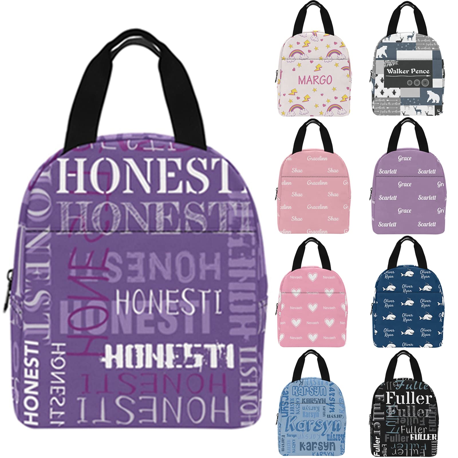 Custom Insulated Lunch Box for Women & Men - Personalized Thermal Reusable Lunch Tote Bag with Pockets | Office, School, Picnic & Travel Essentials