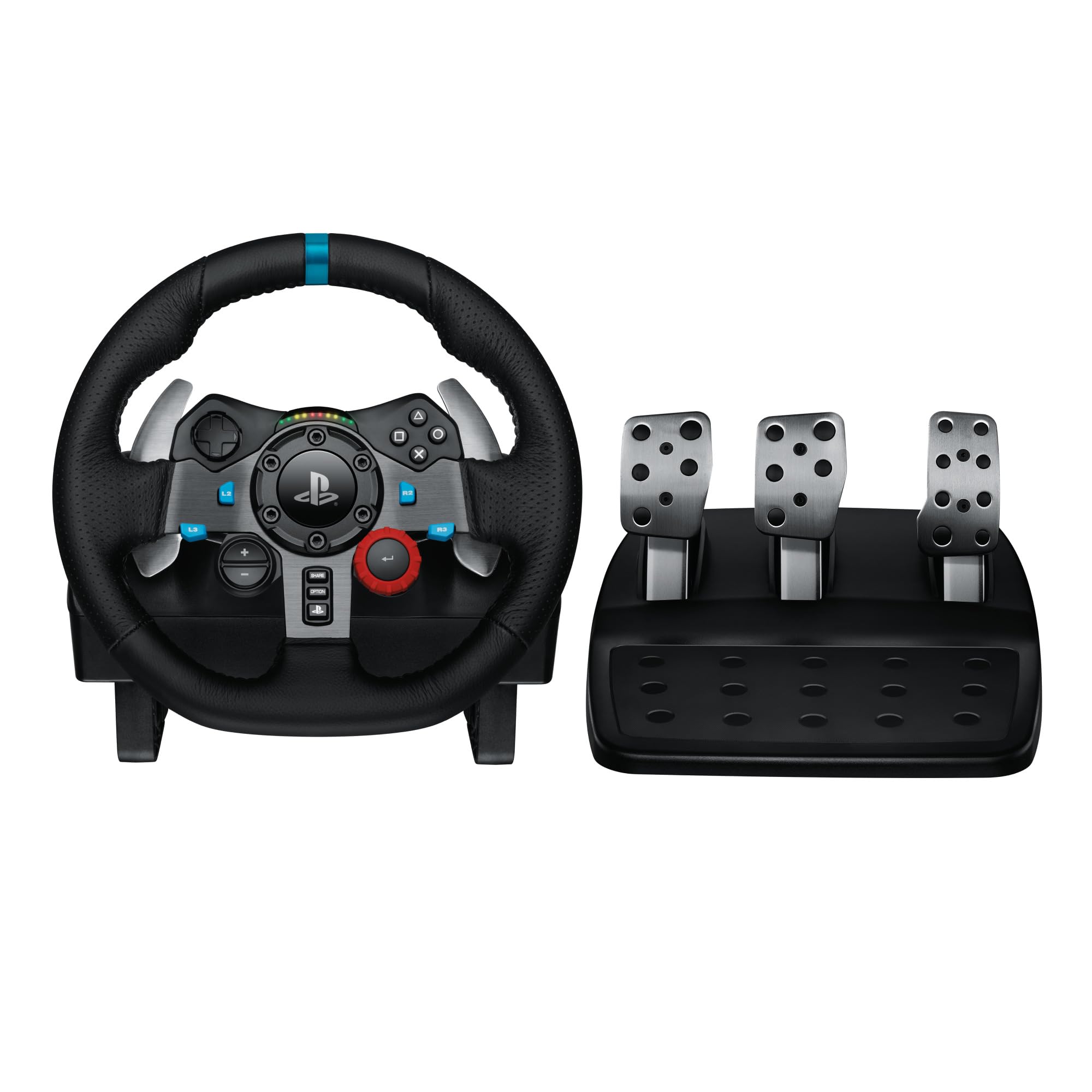 Logitech G29 Driving Force Racing Wheel with Leather Wrap, Realistic Force Feedback, Stainless Steel Paddle Shifters, 900-Degree Rotation - Compatible with PS5, PS4, PC, Mac (EU Plug) - Perfect for Sim Racing, Gaming, and Professional Driving Training
