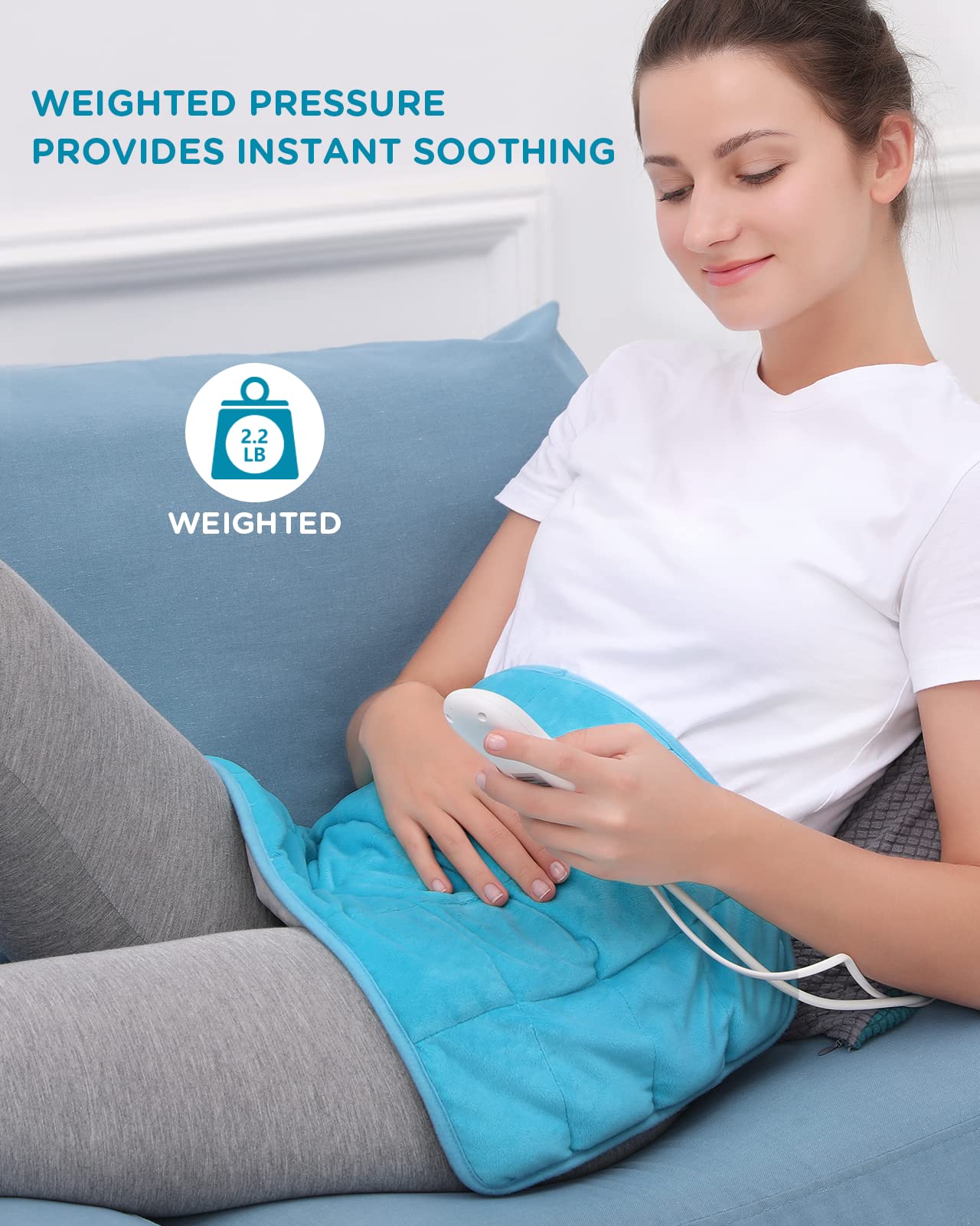 Comfytemp Reusable Gel Ice Pack for Back Pain Relief & Weighted Heating Pad Bundle - Soothe Muscle Aches, Cramps & Injuries at Home, Work or Gym