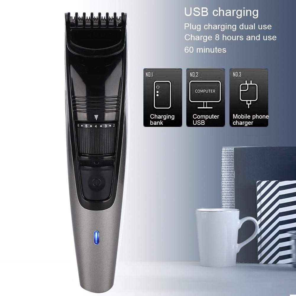 Professional Electric Hair Clipper & Beard Trimmer Kit for Men - SK-539 USB Rechargeable Cordless Hair Cutting Machine with Adjustable Combs, Black - Perfect for Home Barbering & Travel Grooming