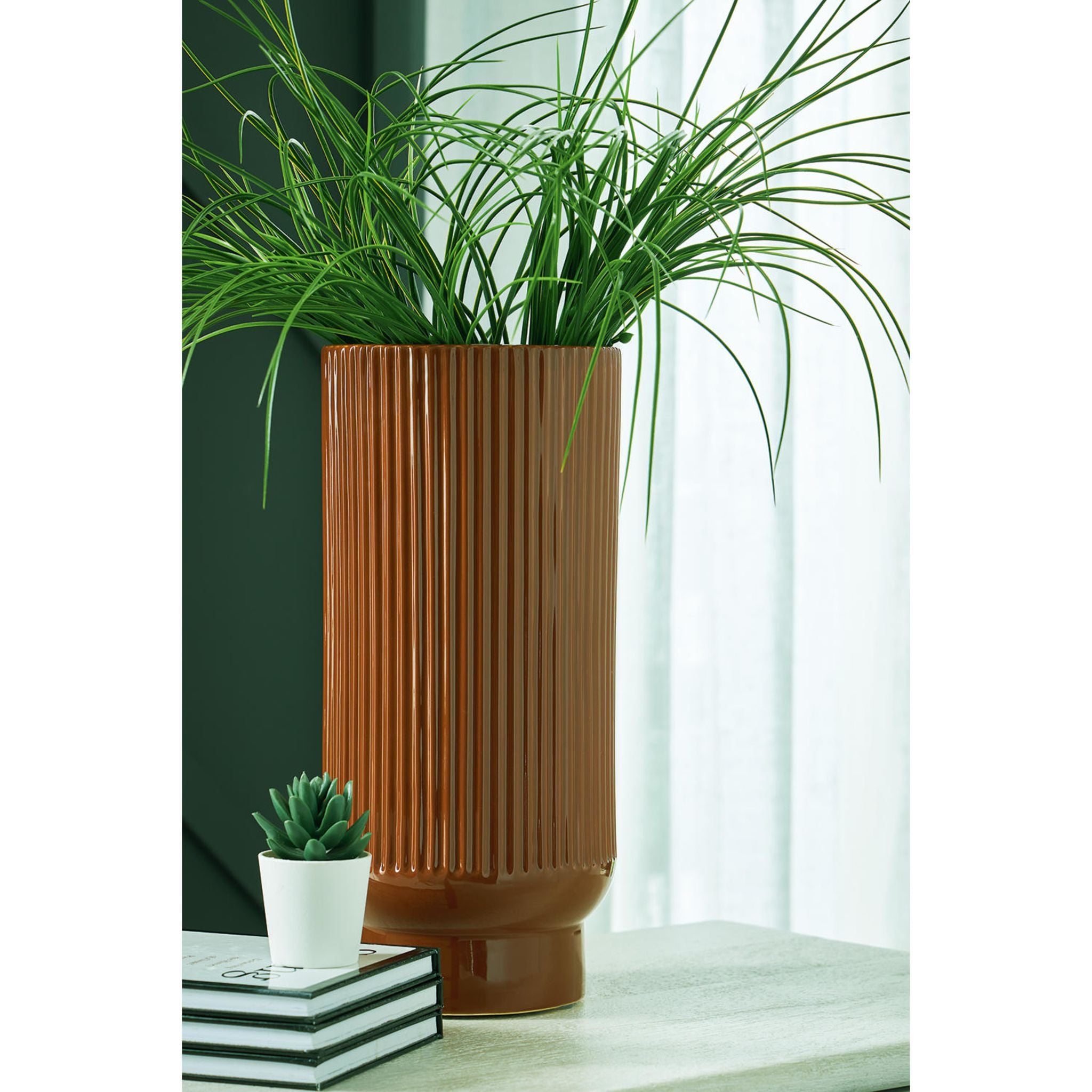 Avalyah Glass Vase Set of 2 - Modern Decorative Flower Vases for Home, Wedding, and Office Decor - Perfect for Centerpieces, Floral Arrangements, and Gift Giving