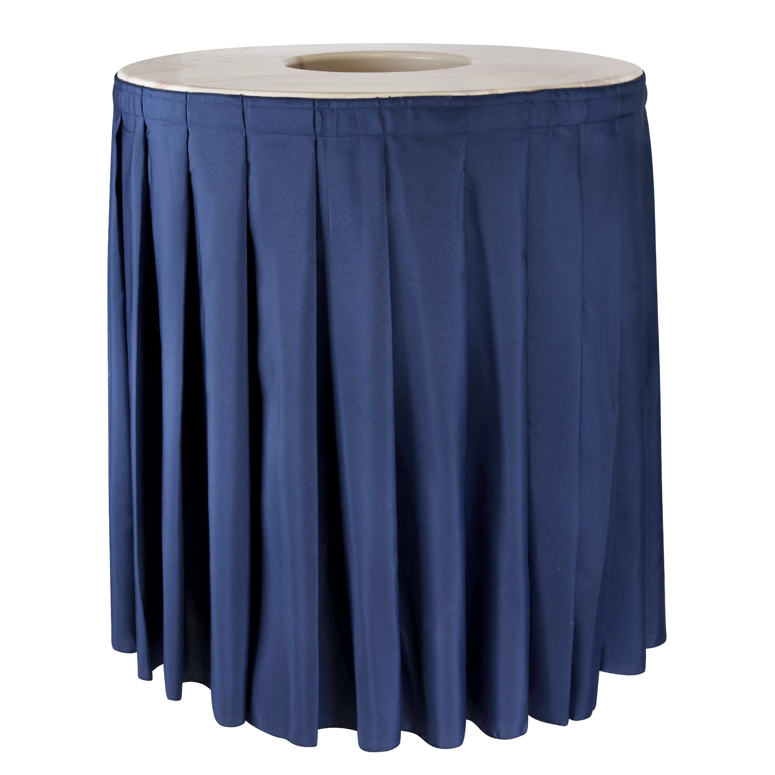 Marble Design Trash Can Topper with Blue Skirt - Fits 44 & 55 Gallon Trash Cans | Kitchen & Bathroom Waste Bin Cover for Home & Office Use