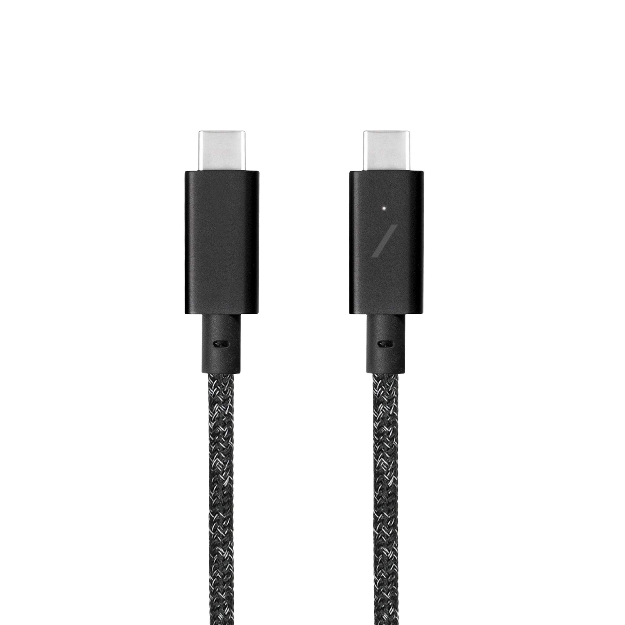 Premium USB-C to USB-C 8ft Fast Charging Cable with Leather Strap - Compatible with MacBook Pro 2017-2023, MacBook Air M1/M2, Surface Go 3 - Durable Nylon Braided Cord for Home, Office & Travel (Cosmos)