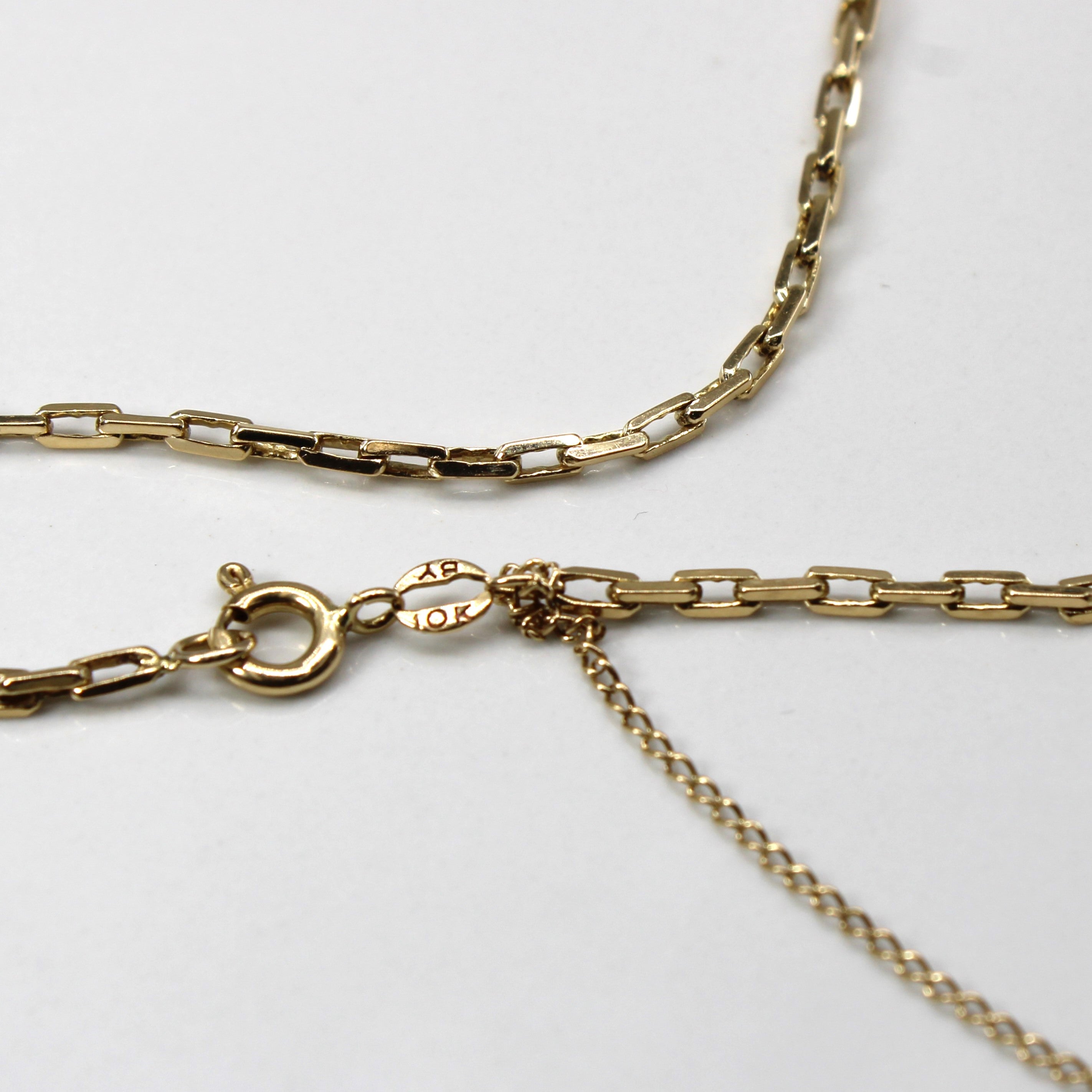 10K Yellow Gold Interlocking Chain Necklace for Women | 24 Inches | Elegant Layering & Everyday Wear